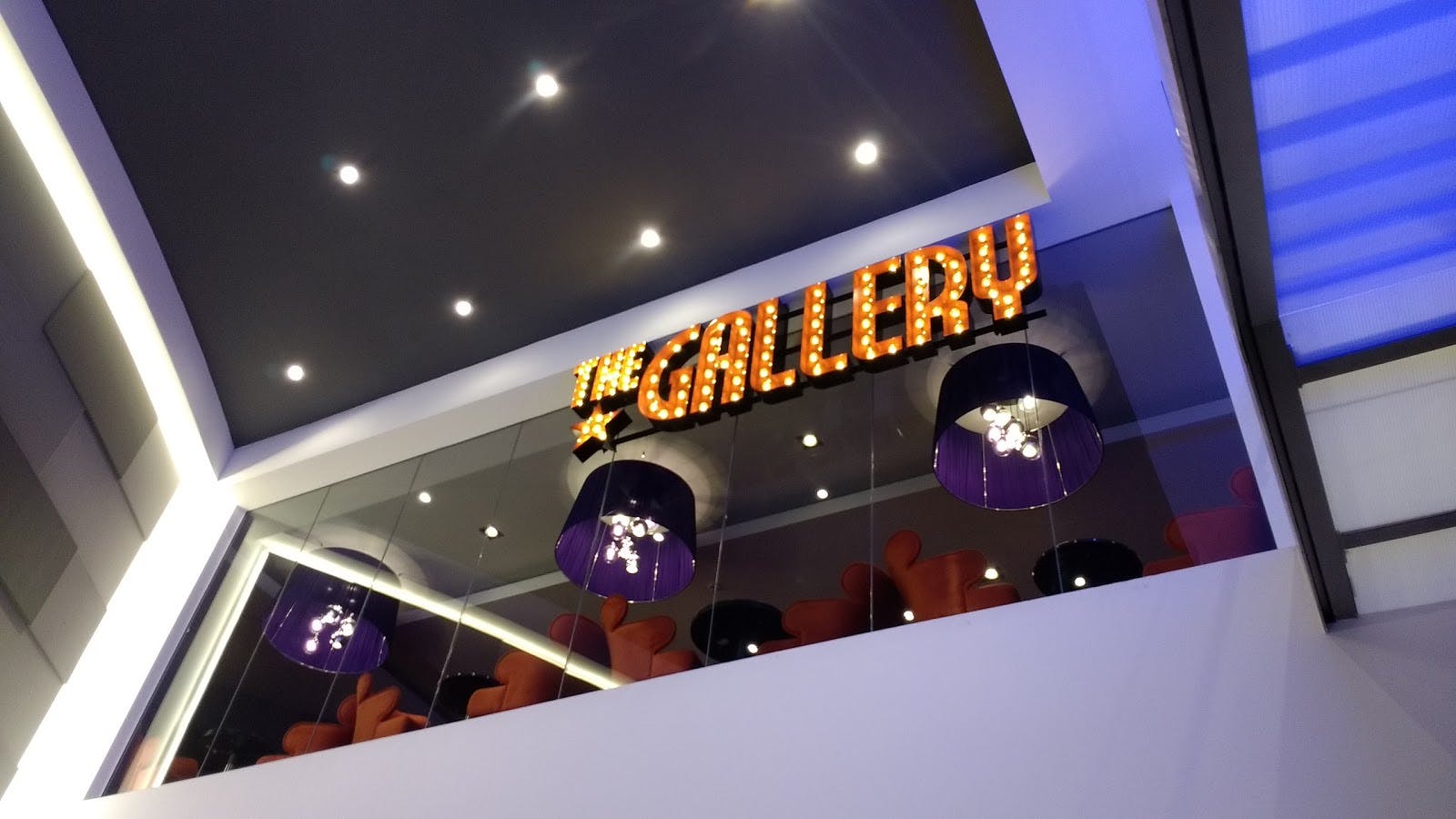 "Modern event space 'The Gallery' with marquee lighting at ODEON Milton Keynes."
