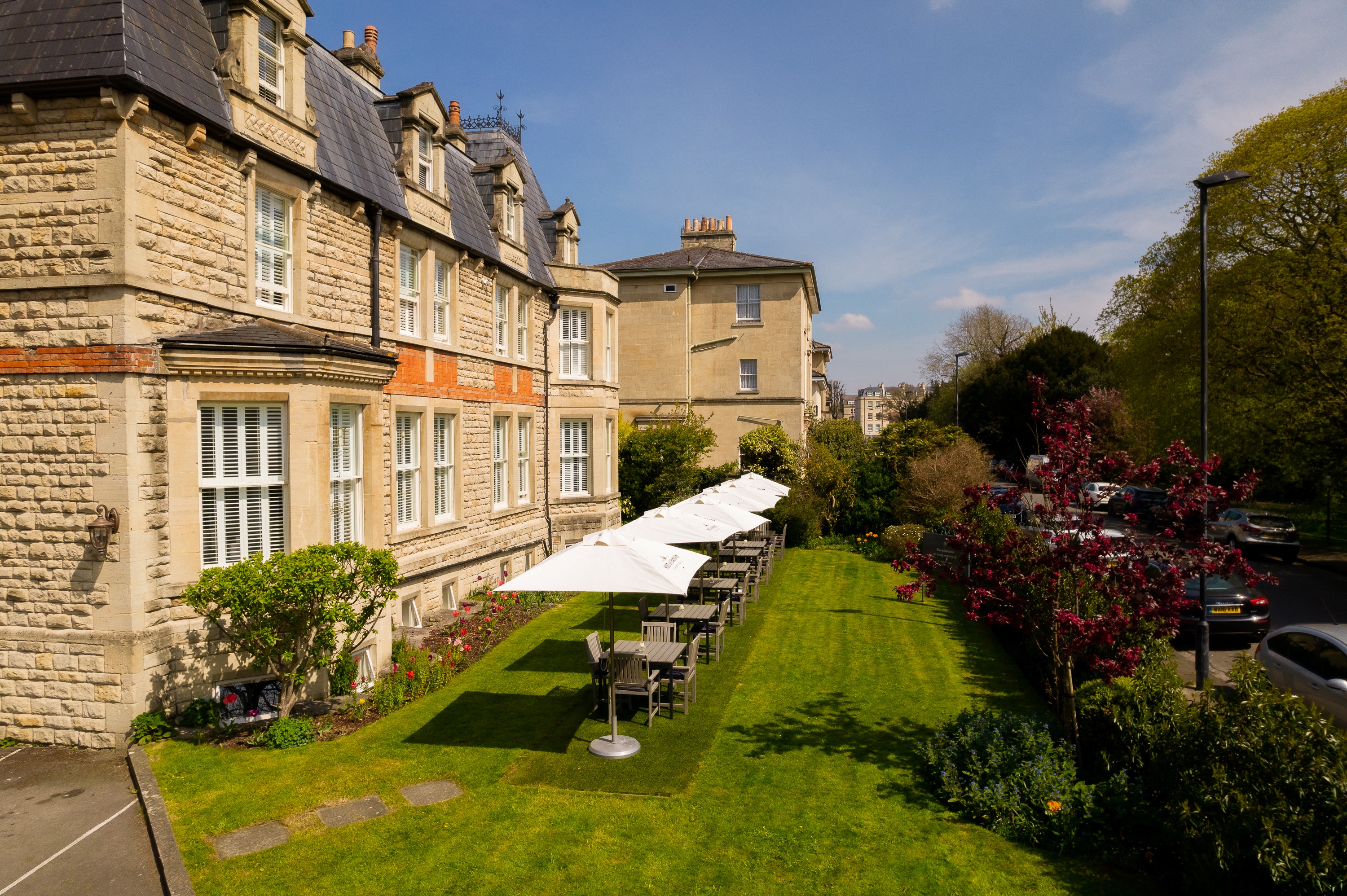 Henrietta Bar & Garden outdoor venue with stylish seating, perfect for events in Bath.