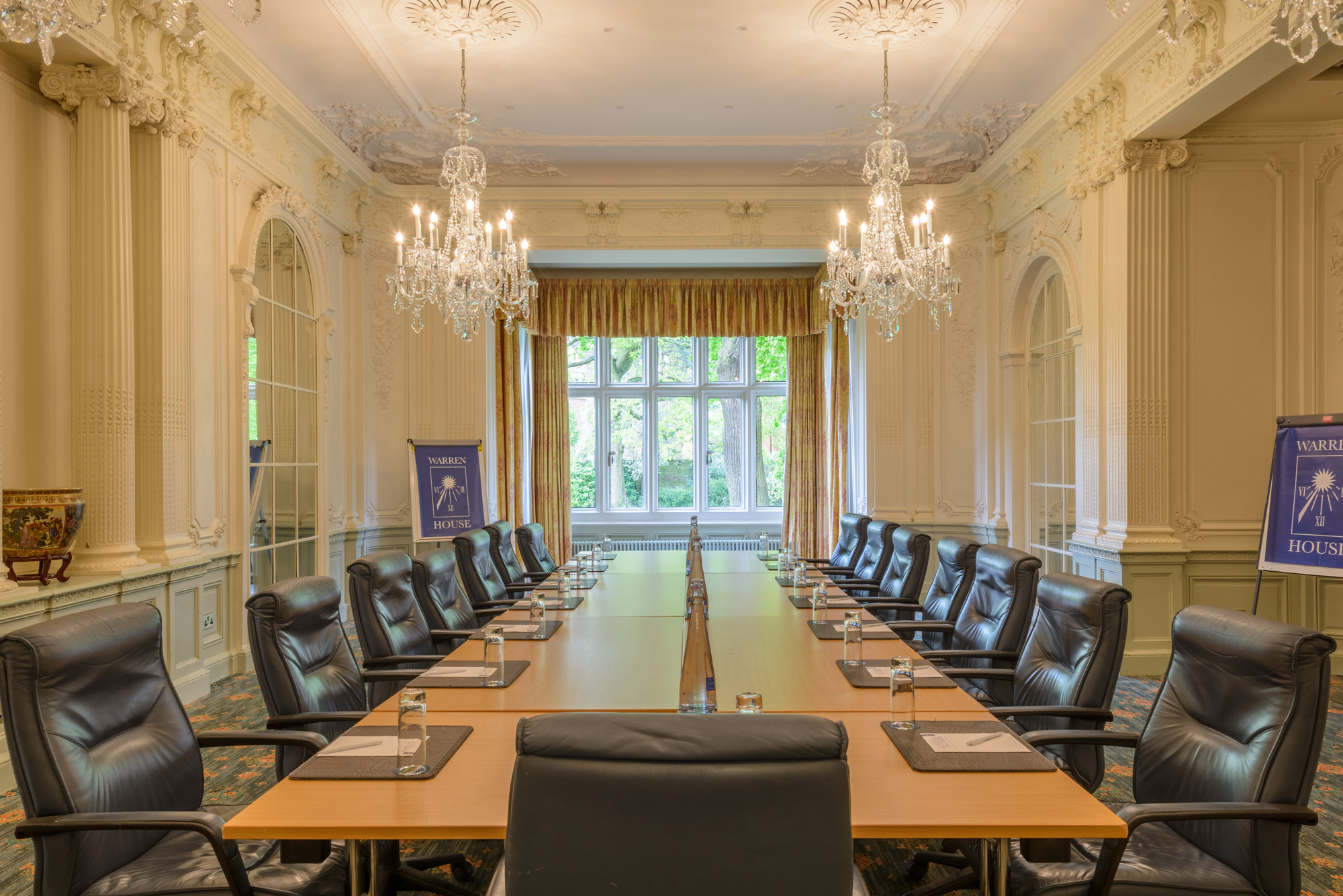 Edwardian Ballroom at Warren House Hotel, elegant decor for corporate events.
