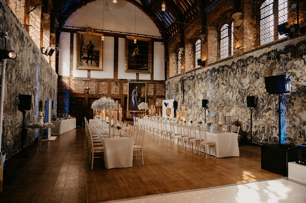 Elegant event space at The Old Palace, Hatfield House, ideal for upscale gatherings.