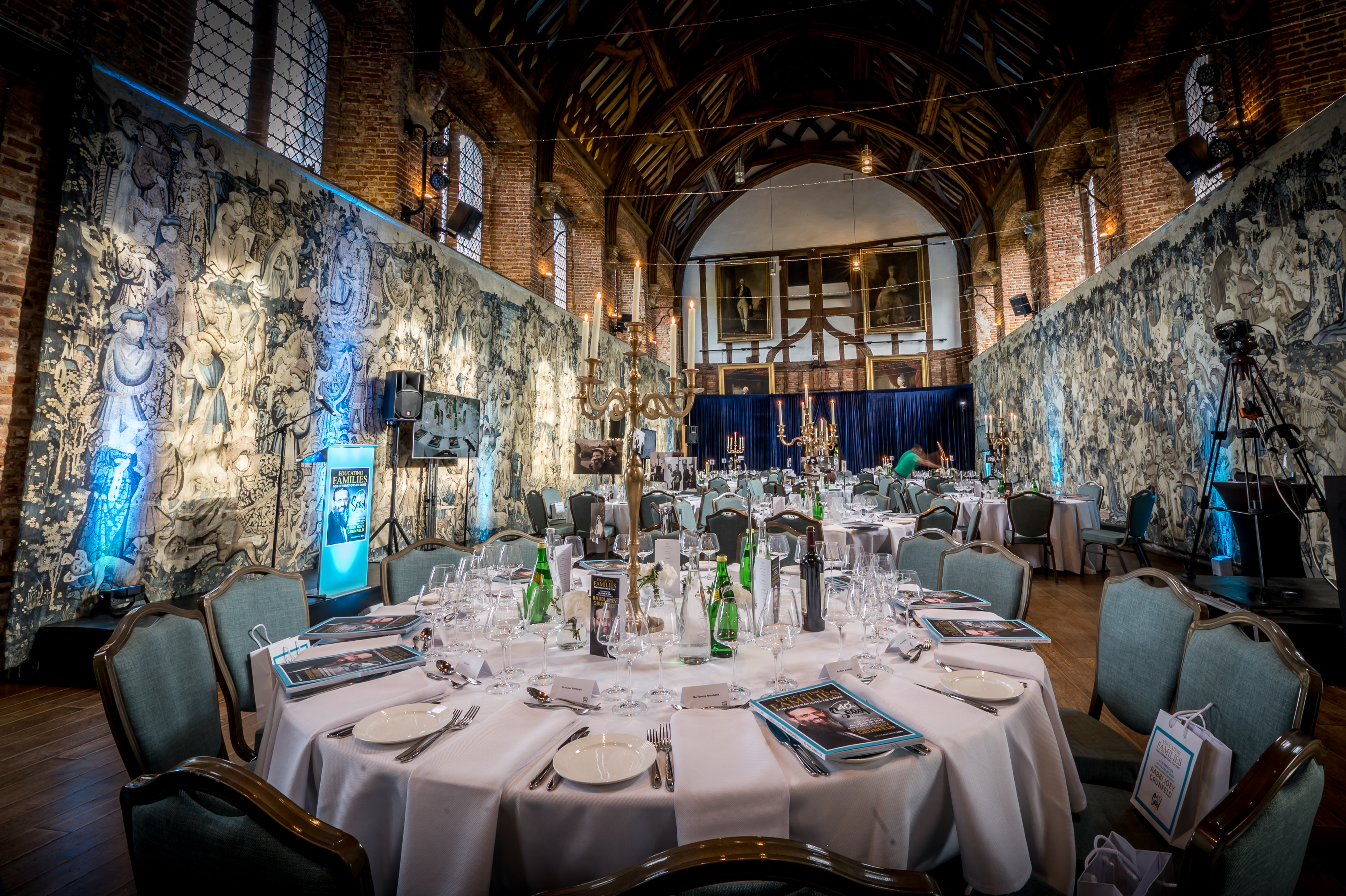 Elegant banquet hall at The Old Palace, Hatfield House for upscale events and weddings.