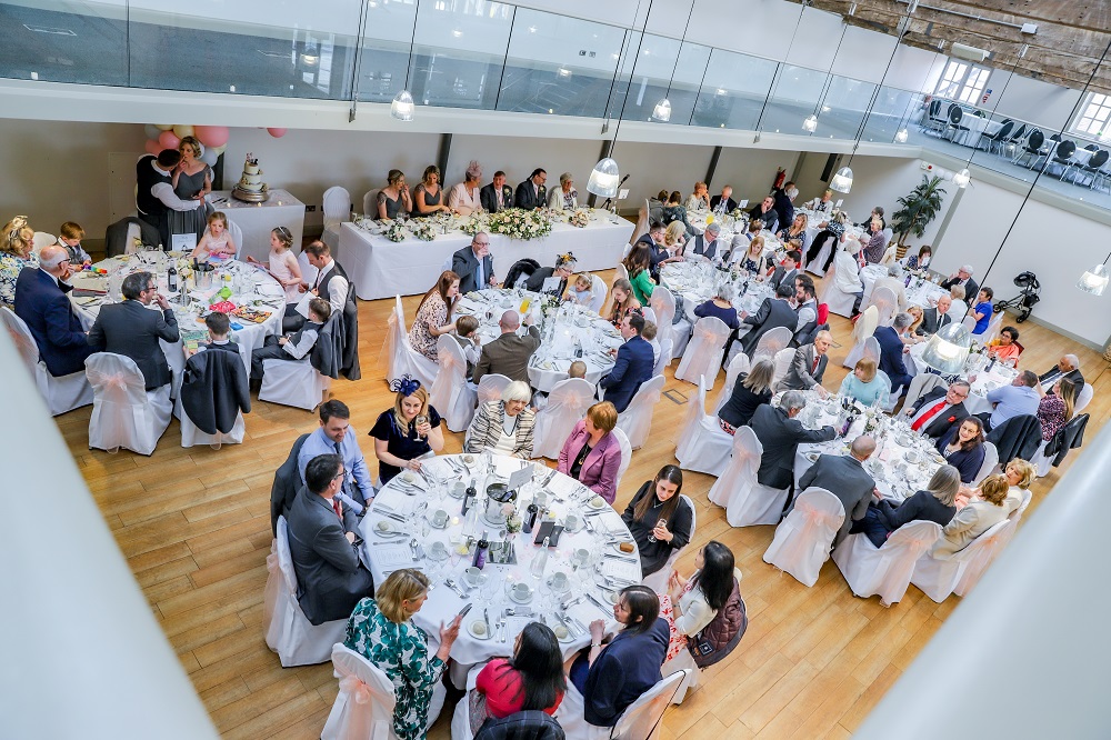 Elegant banquet setup at The Riding School, Hatfield House for weddings and corporate events.