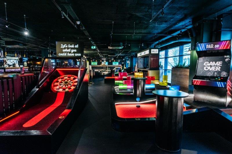 Vibrant event space in Par 59 Bristol for team-building and corporate gatherings.