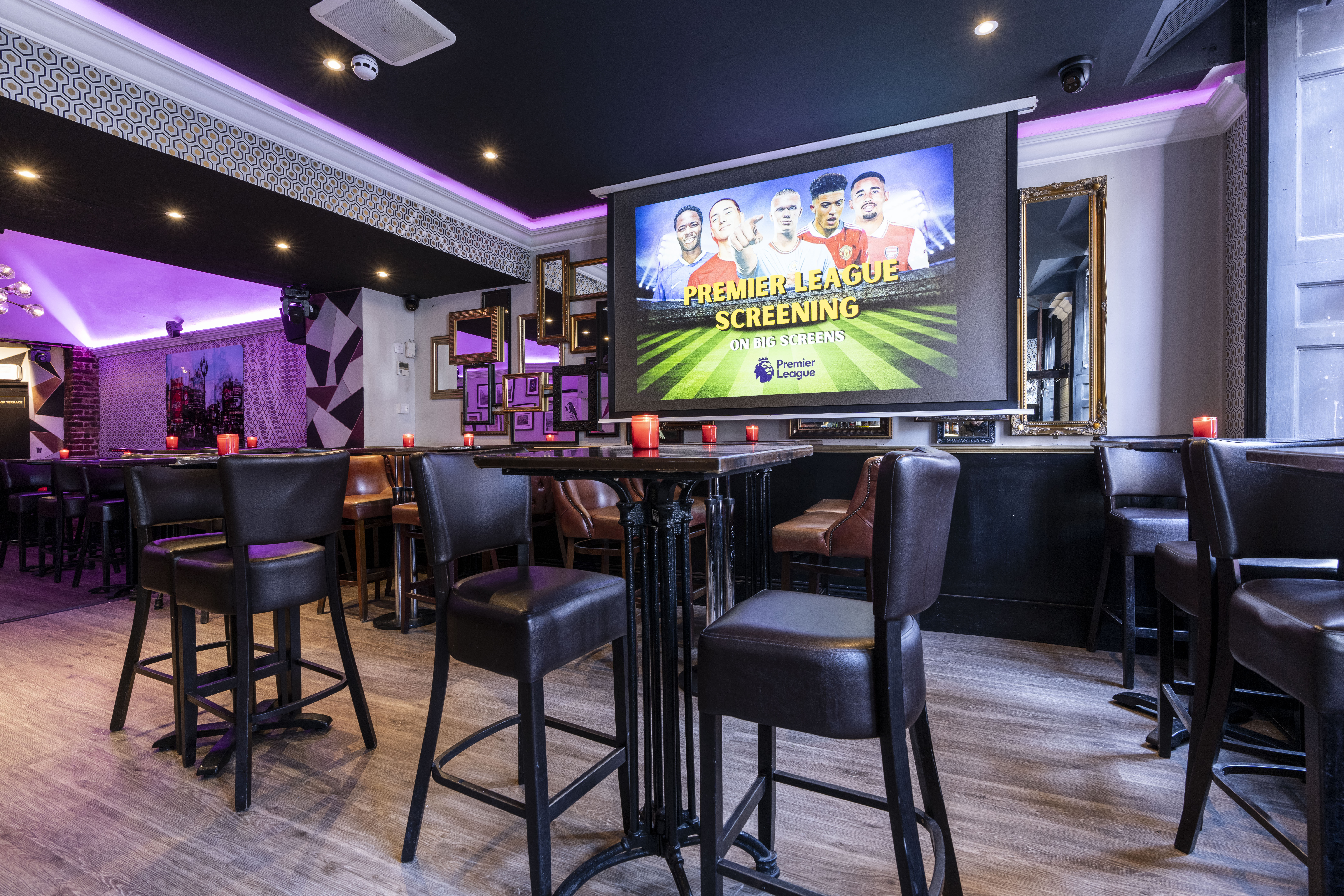 Establishment Terrace Bar in Zebrano Soho, ideal for screenings and social gatherings.