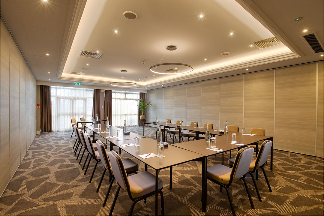 Byron Suite meeting room at DoubleTree London Ealing, U-shaped layout for workshops.