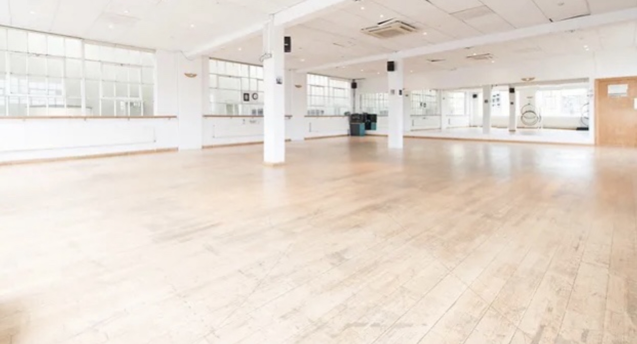 Spacious Studio 1 at The Factory Fitness, ideal for meetings and workshops.