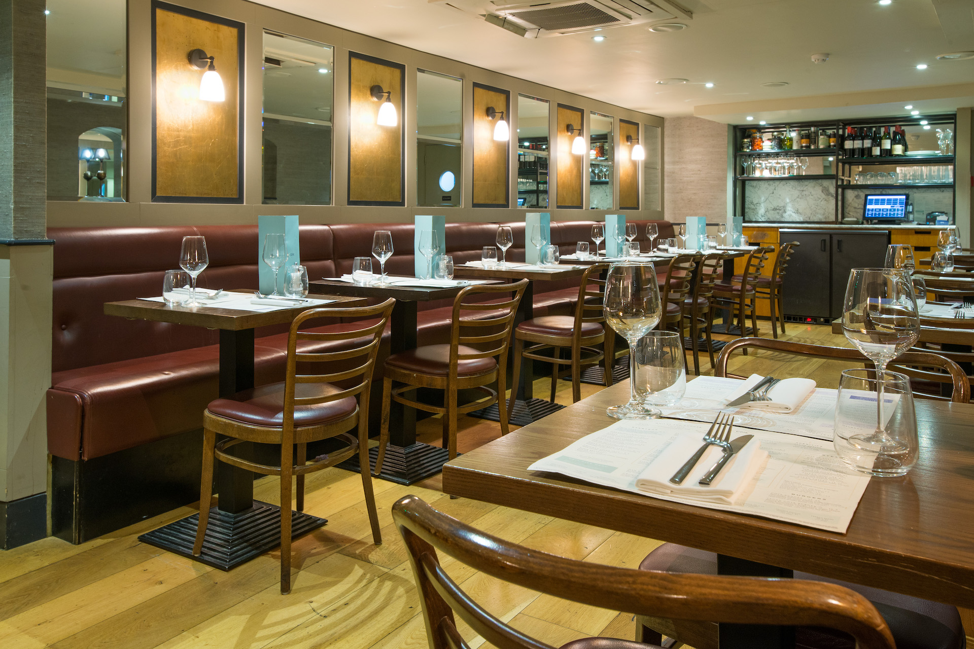 Private dining room at Cote Brasserie, ideal for intimate gatherings and corporate events.