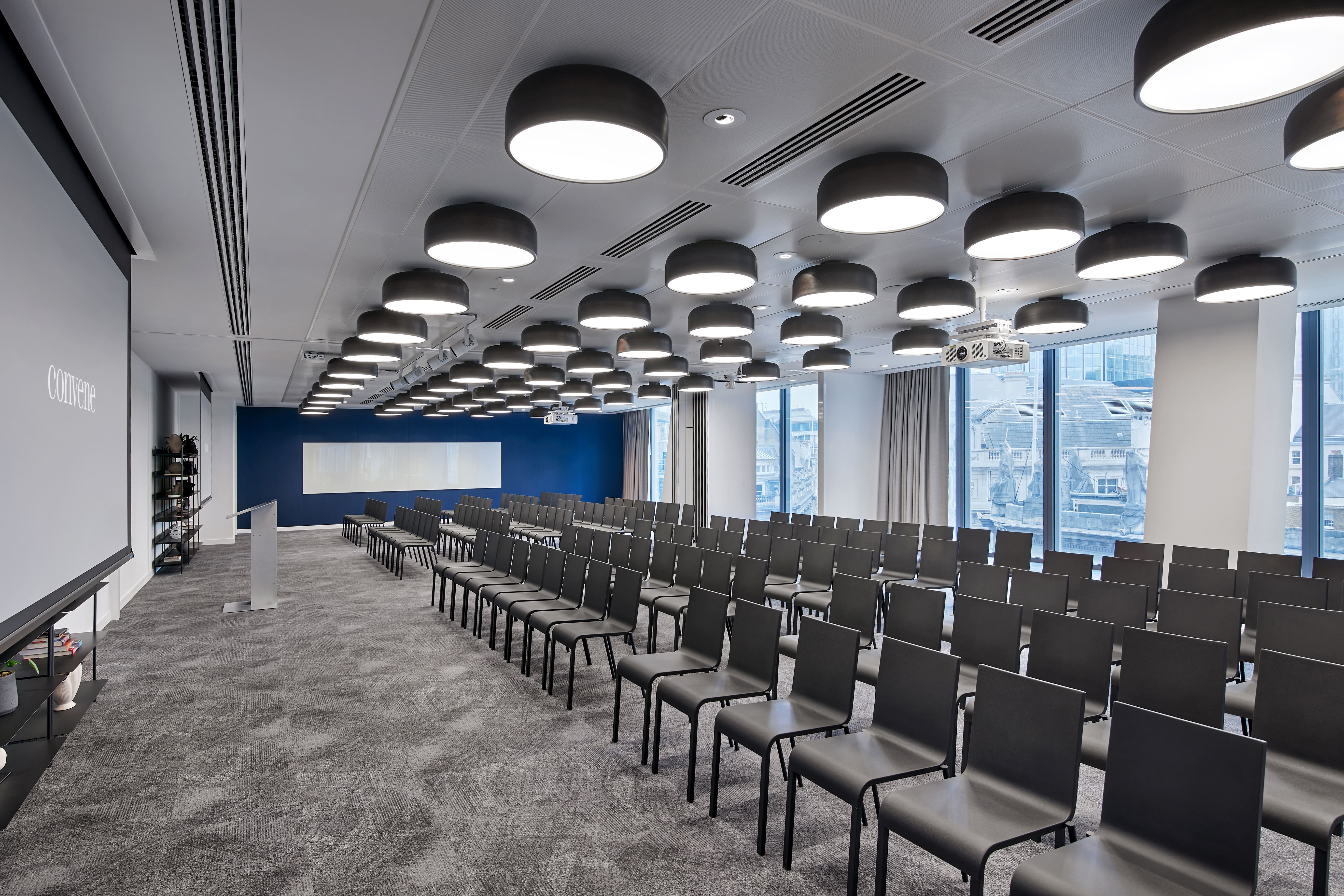 Modern conference room at Gracechurch Hub, ideal for presentations and workshops.