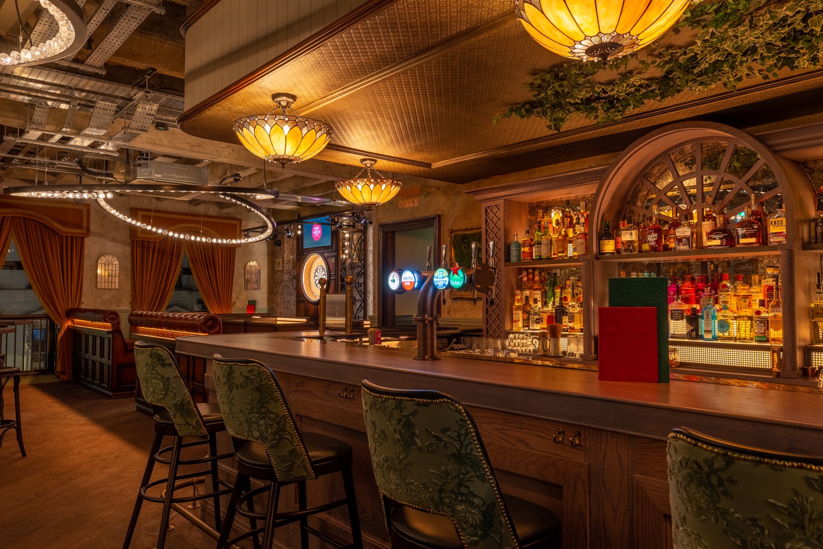 Mr Fox bar in Flight Club Cardiff, stylish venue for networking and gatherings.