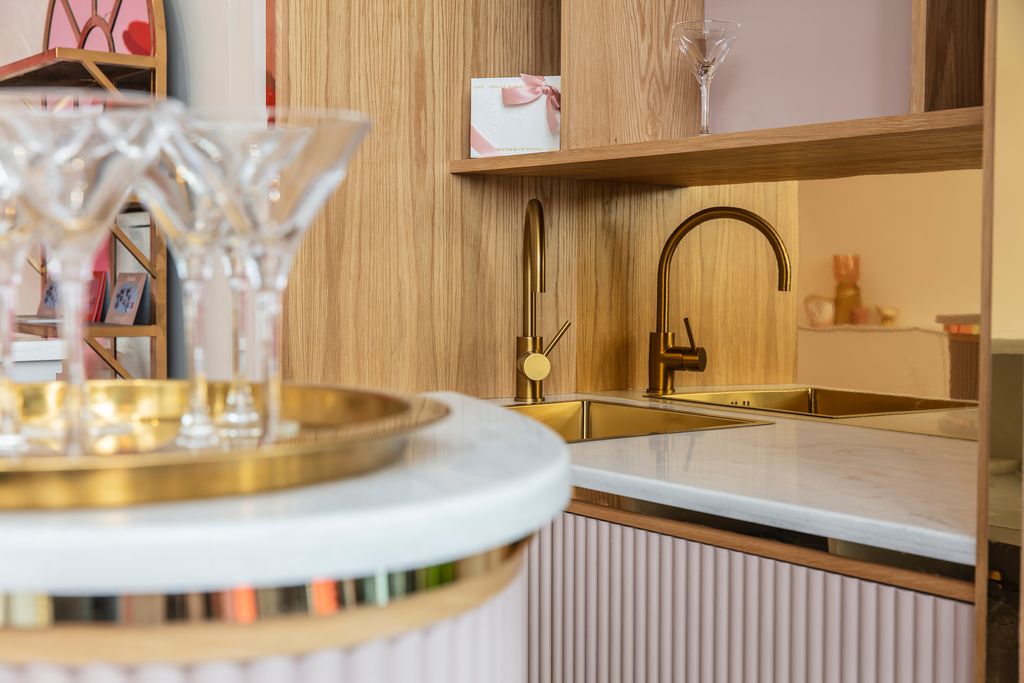 Stylish event space with sleek bar, ideal for networking and social gatherings.