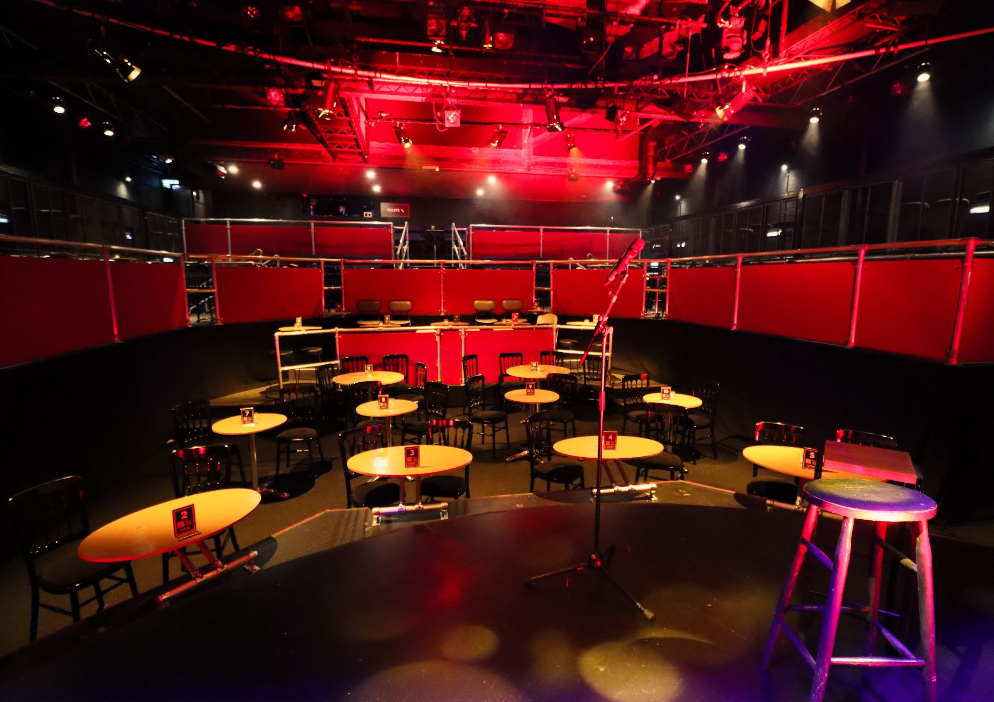 Main House at Pleasance Theatre: intimate event space for networking and performances.