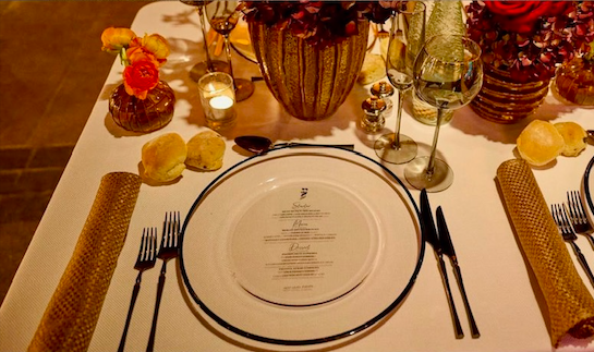 Elegant dining table setup at Dockside Vaults for high-end events and celebrations.