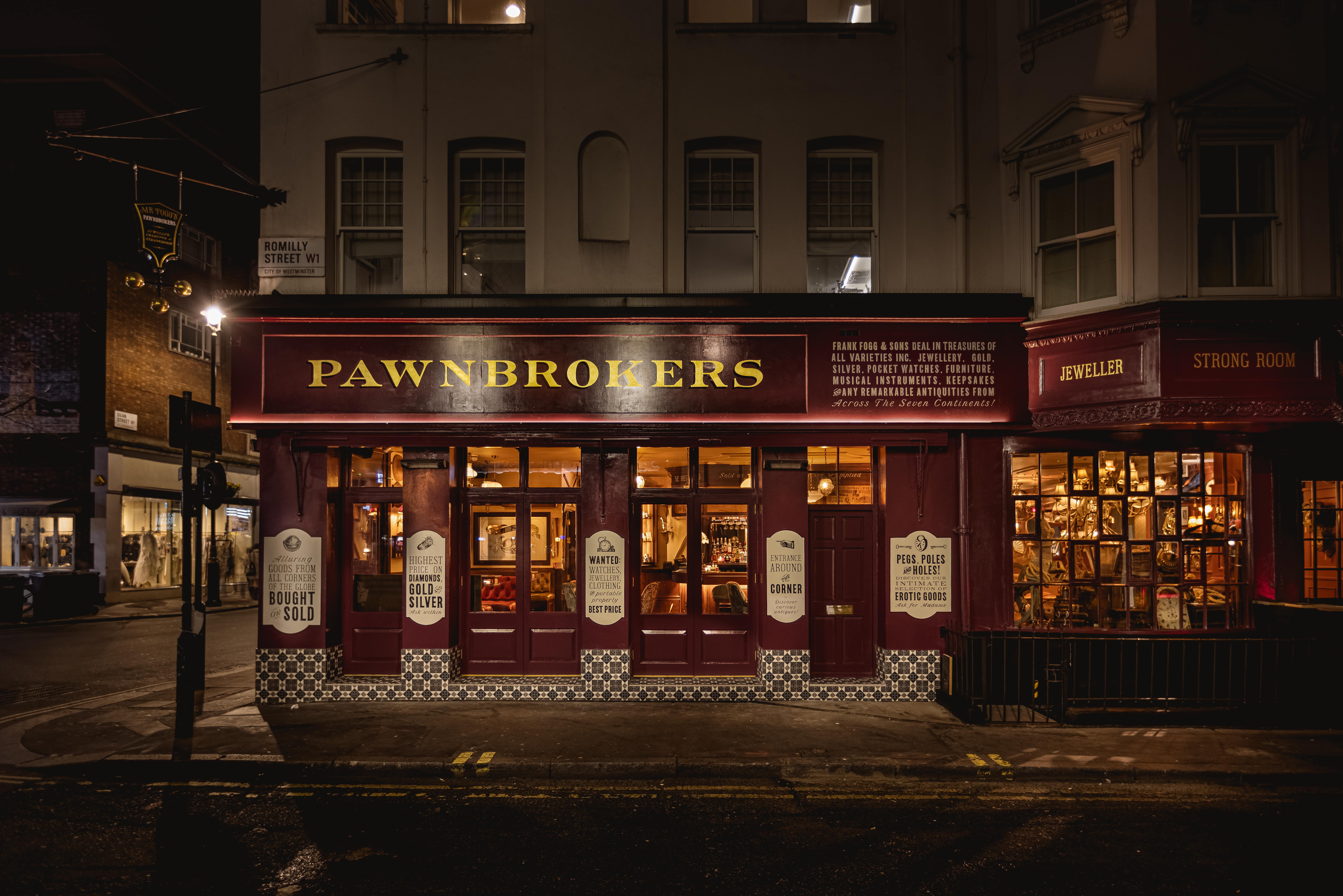 Vintage pawn shop venue hire for unique events and gatherings at Mr Fogg's Pawnbrokers.