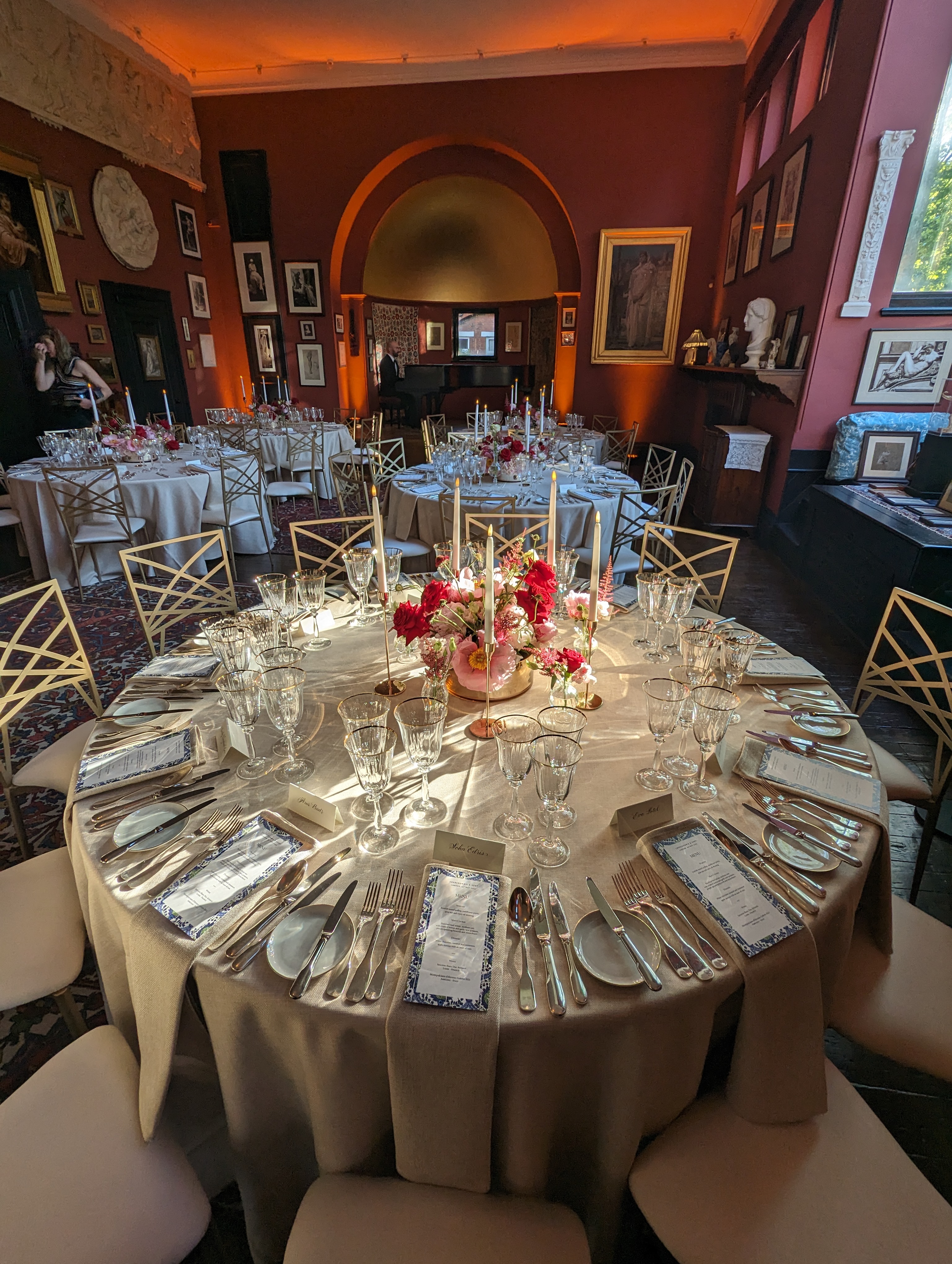 Elegant dining room in Artist's Studio, Leighton House, perfect for formal events and celebrations.