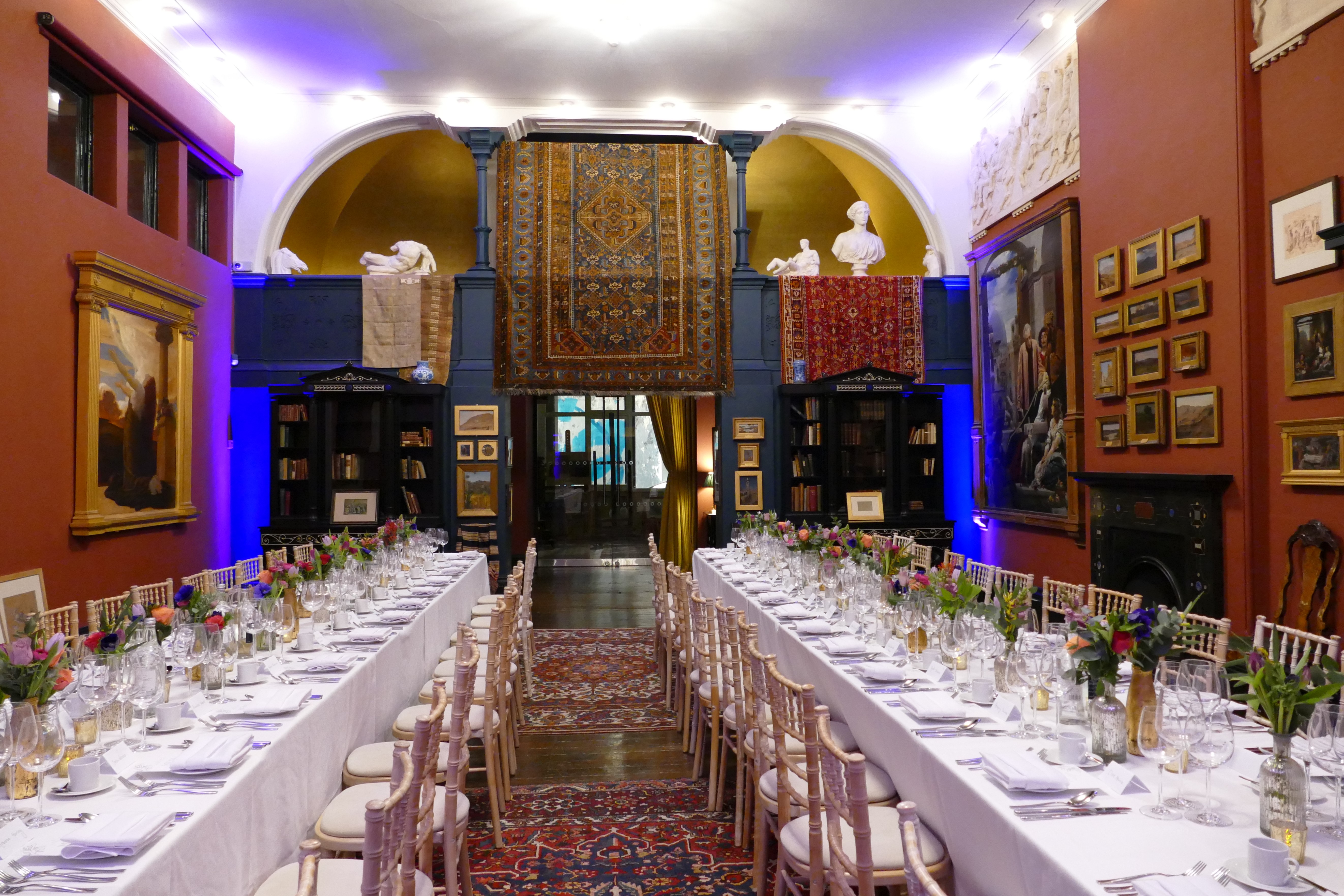 Elegant banquet hall in Artist's Studio, Leighton House for upscale events.