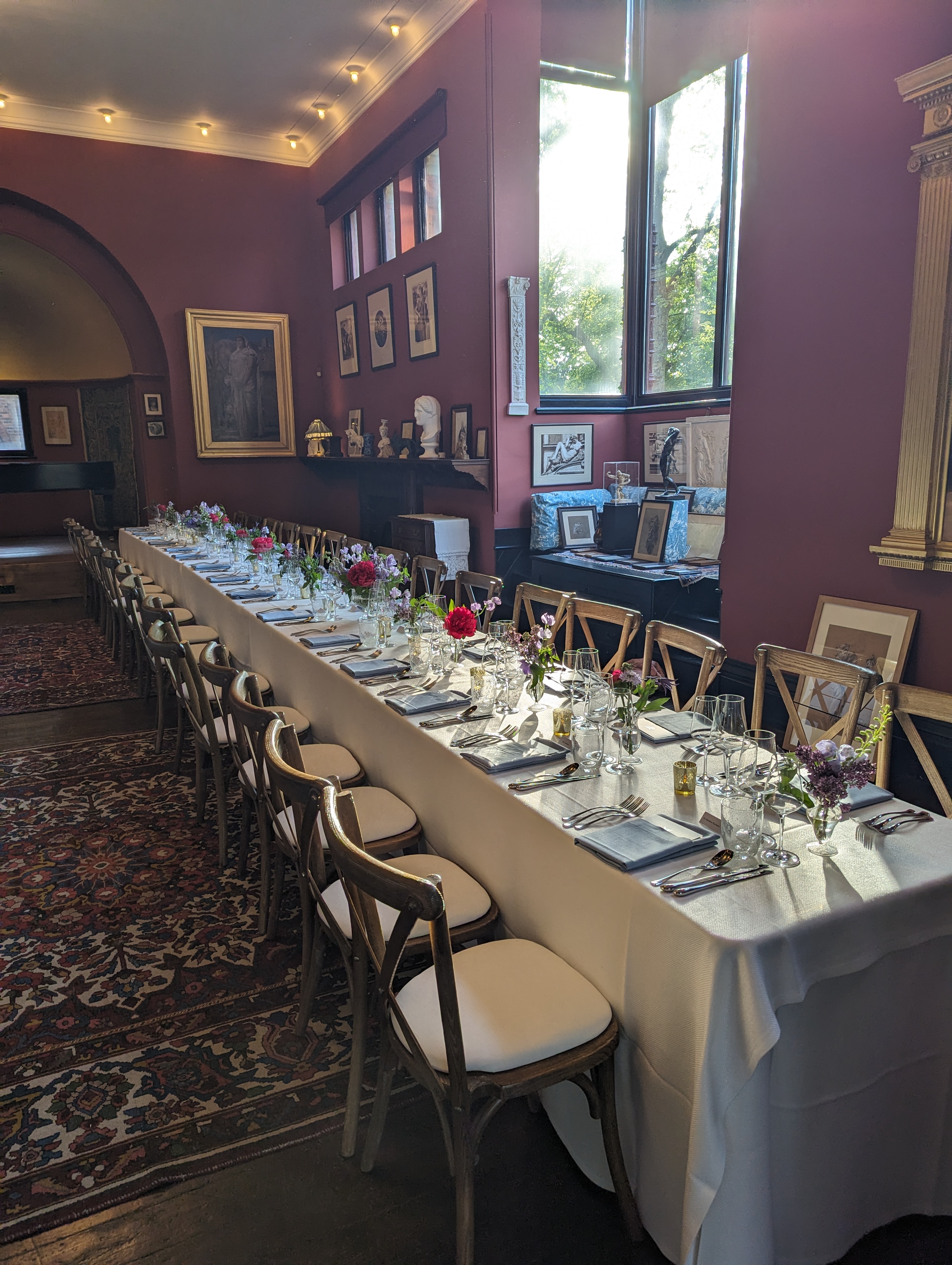 Elegant dining table in Artist's Studio, Leighton House for intimate gatherings.