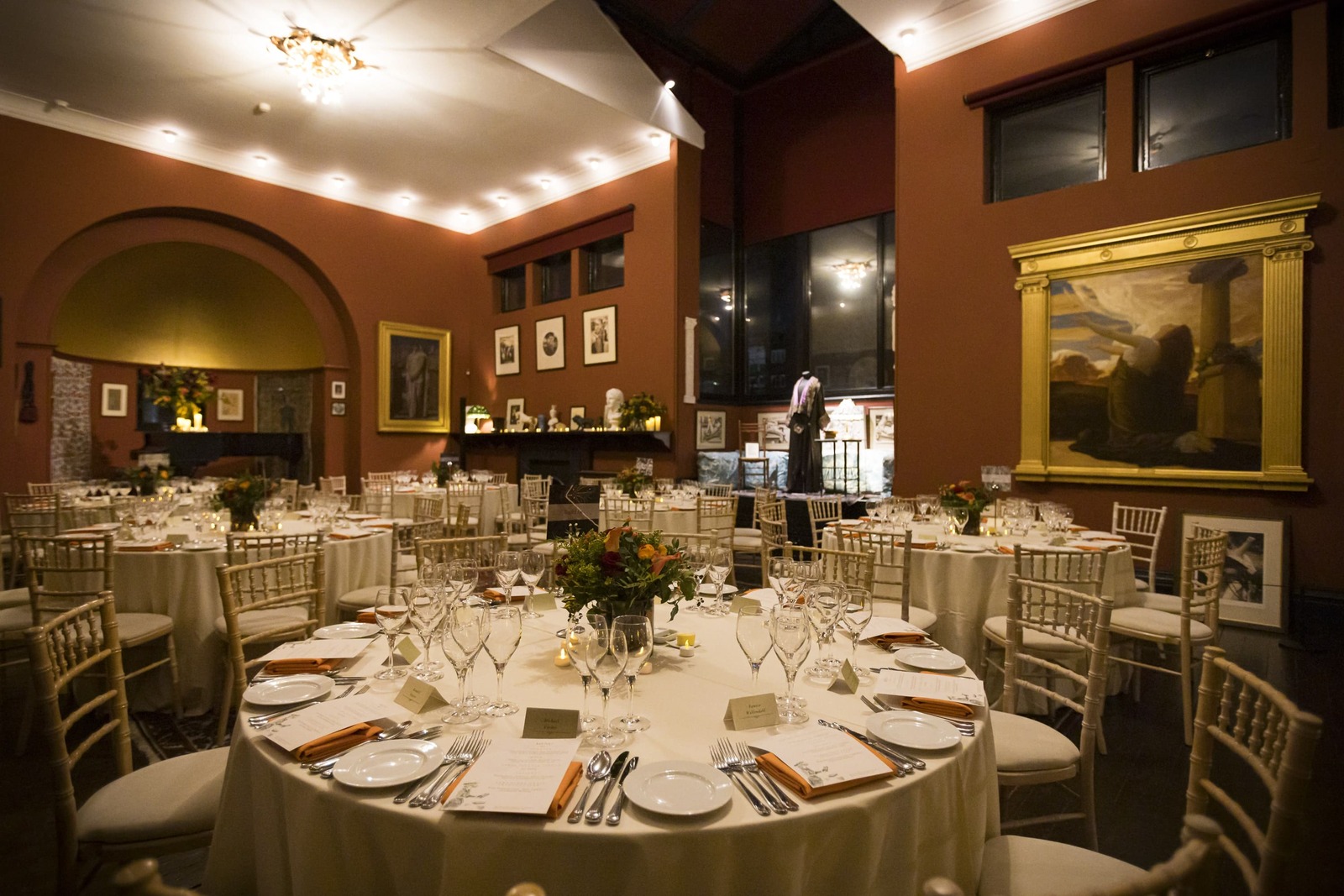 Elegant banquet room in Artist's Studio, Leighton House for upscale weddings and events.