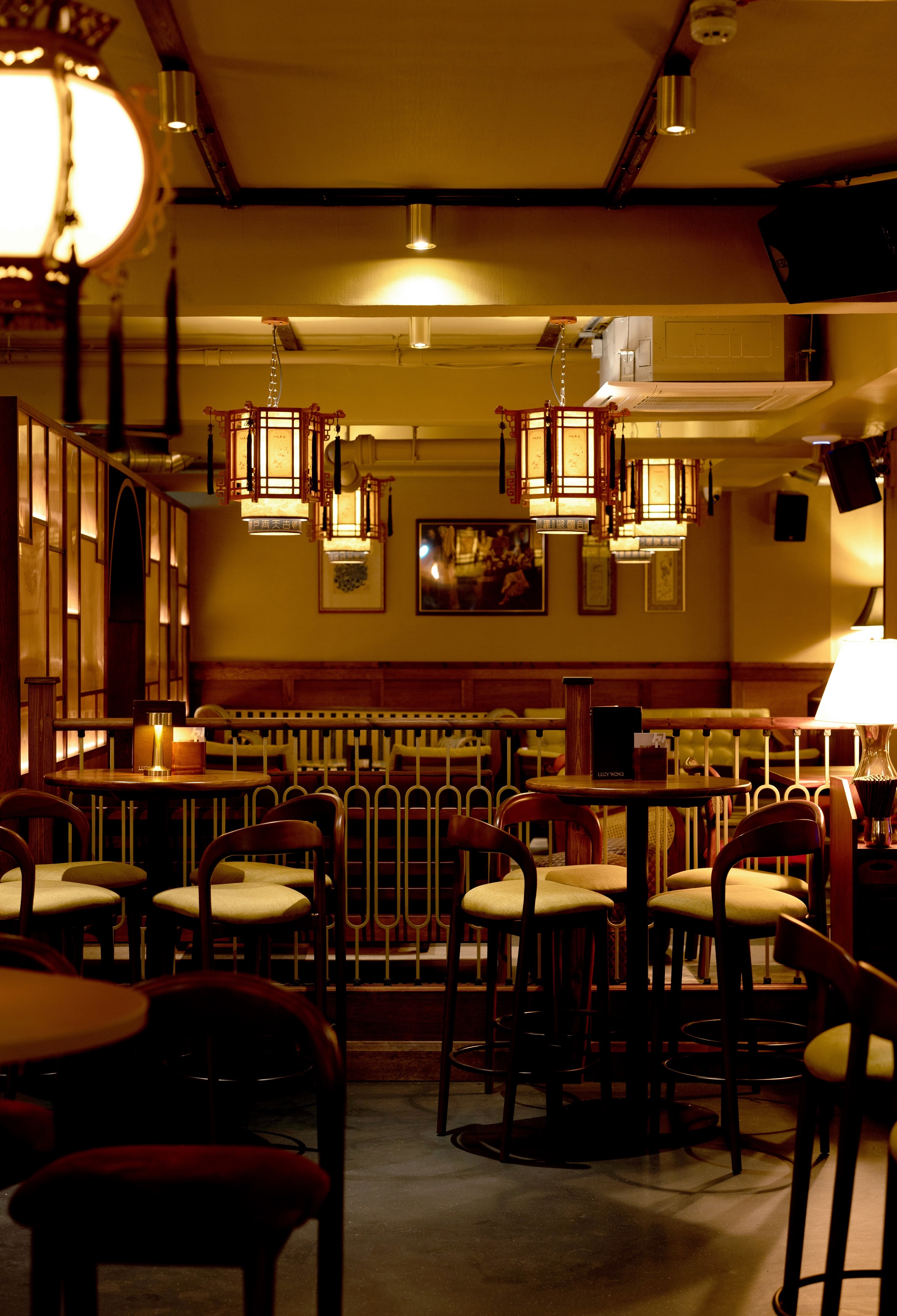 Elegant venue with warm lighting, perfect for intimate gatherings and networking events.