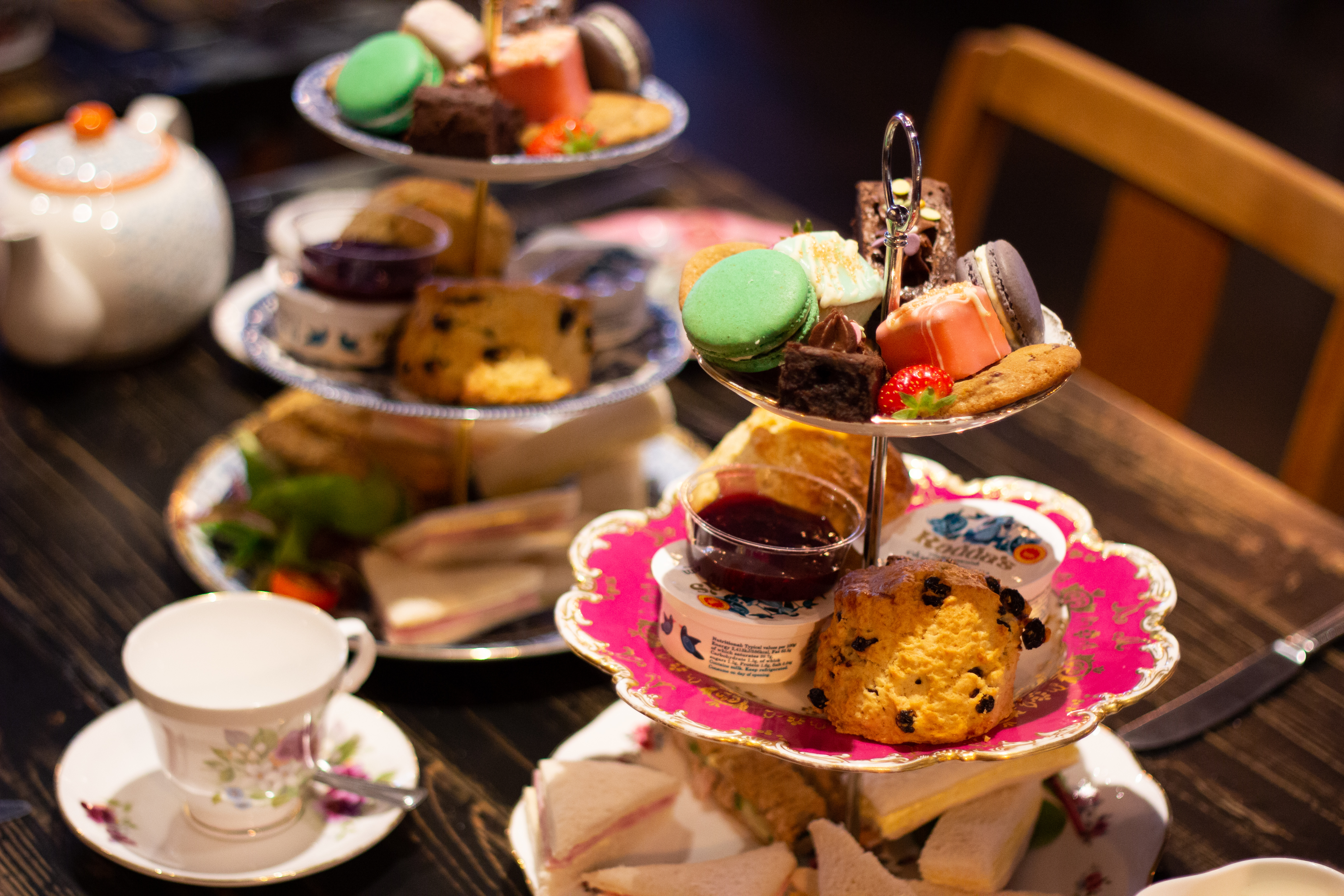 Elegant afternoon tea setup at Rising Cafe, ideal for networking events and client meetings.