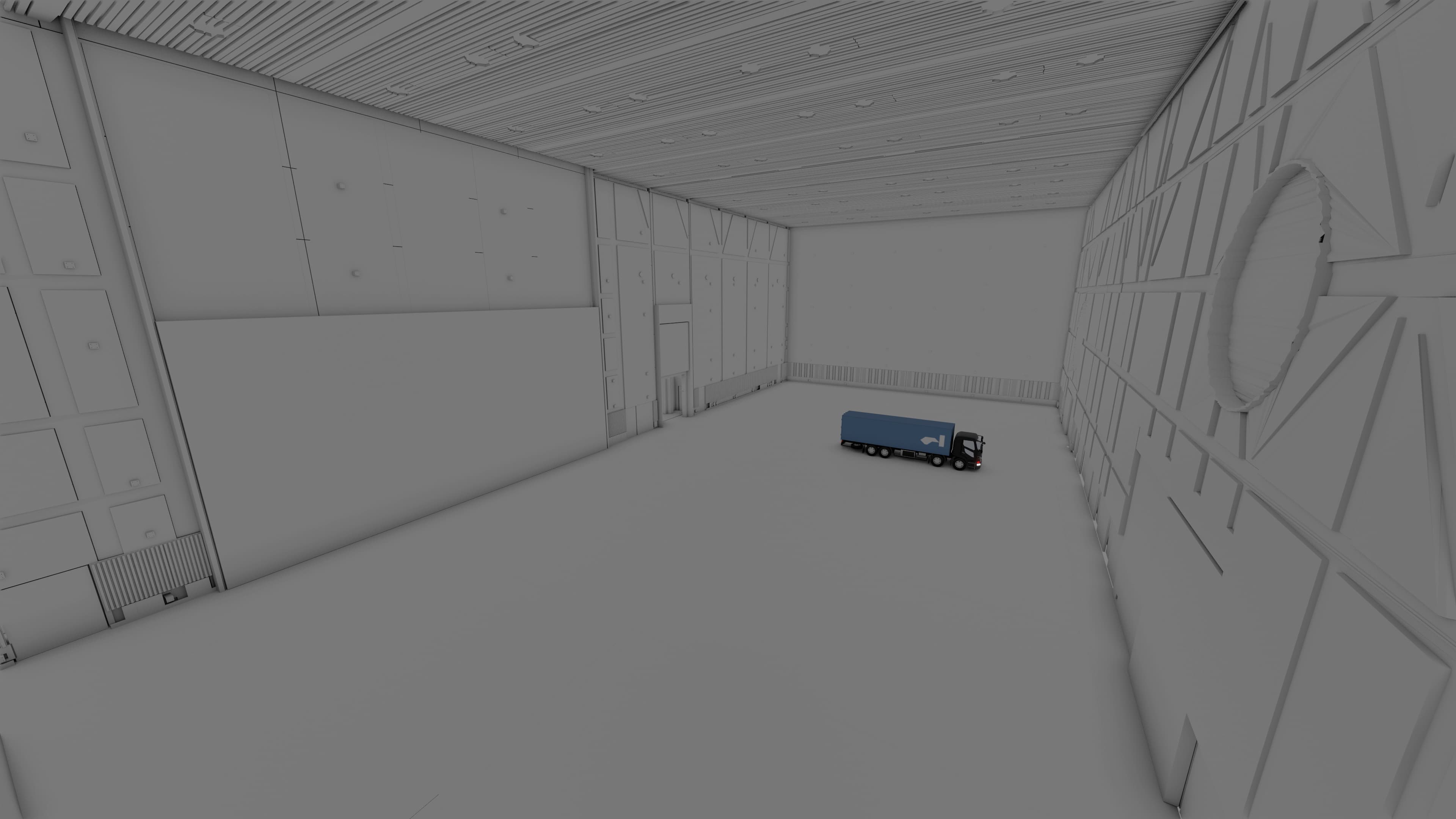 Warehouse exhibition hall at Aviva Studios with high ceilings for event production and load-in.