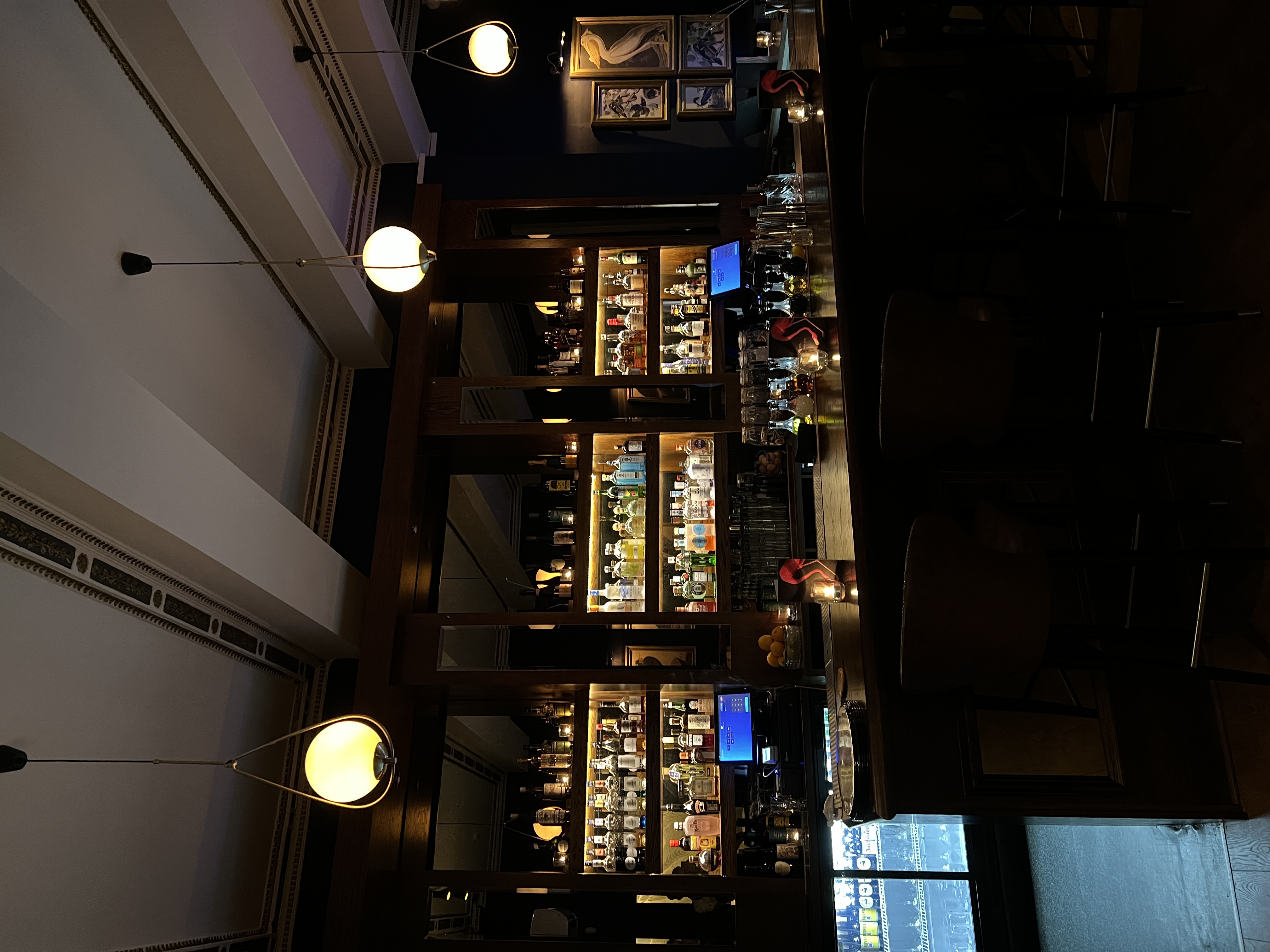 Stylish Royal Institution Bar with diverse spirits, perfect for networking events and cocktail receptions.
