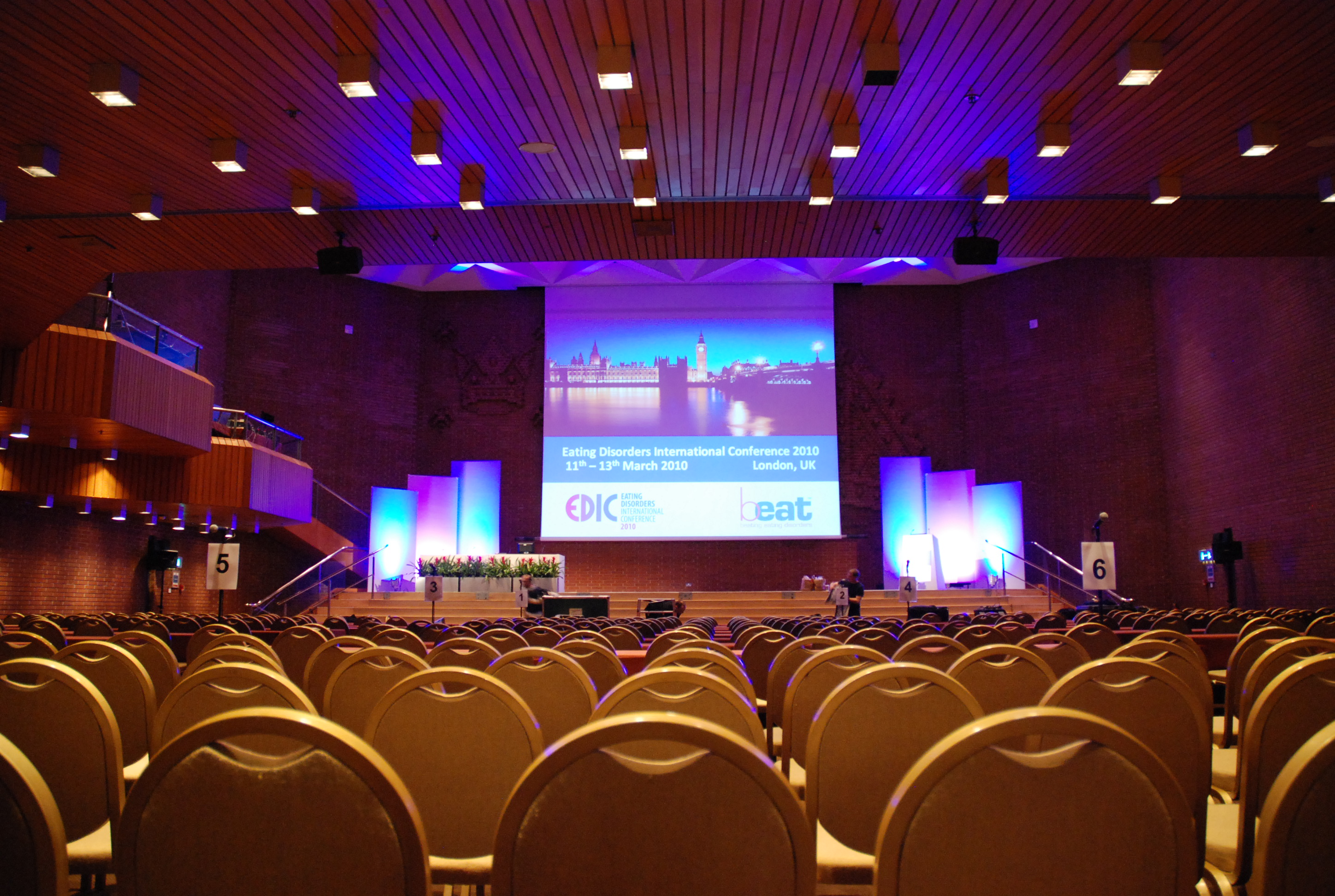 Great Hall at Kensington Centre, spacious conference setup with elegant seating.
