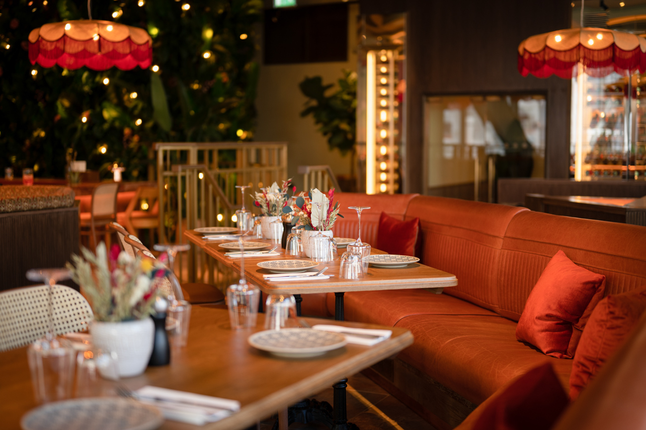 Elegant dining area in The Palm House for corporate events and intimate gatherings.