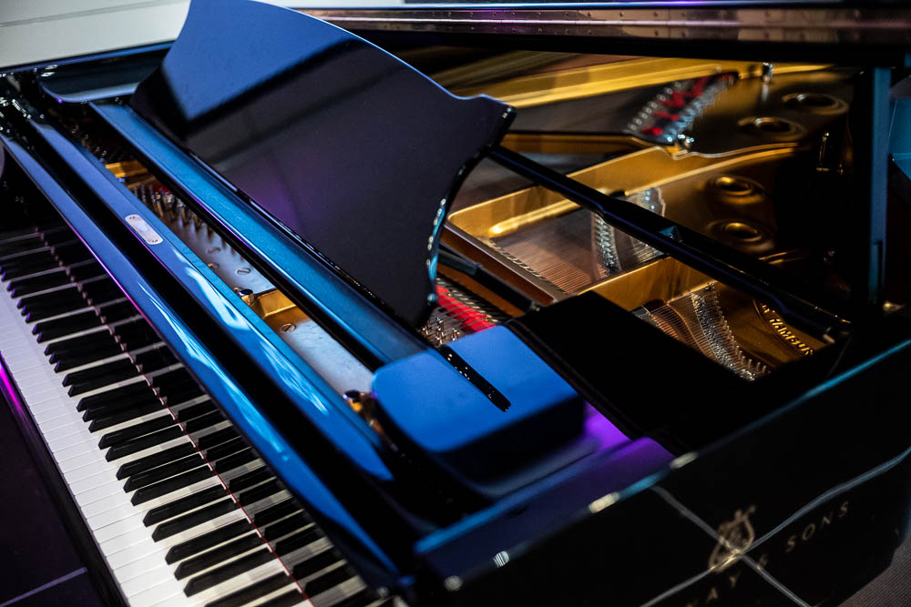 Elegant grand piano in Princess Alexandra Hall, perfect for upscale events and live music.
