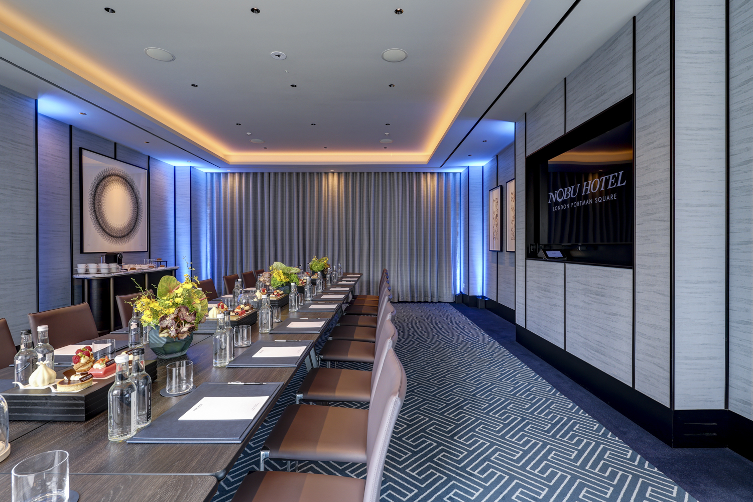 Sakura Boardroom at Nobu Hotel, modern meeting space for corporate events and workshops.