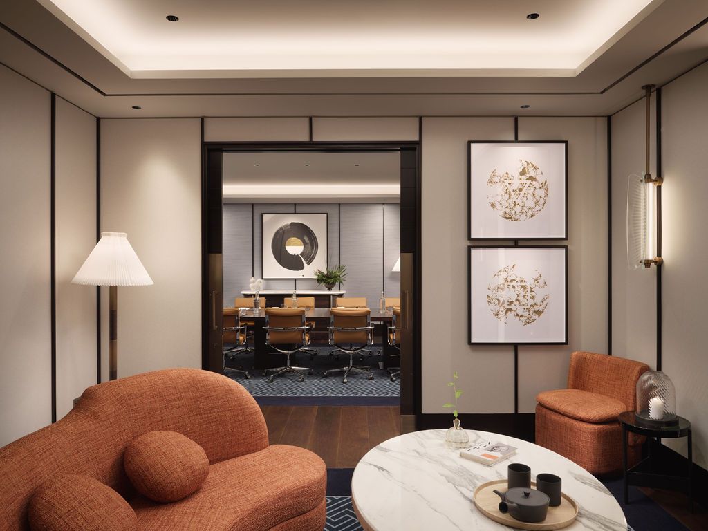 Sakura Boardroom at Nobu Hotel, modern meeting space with inviting seating for events.