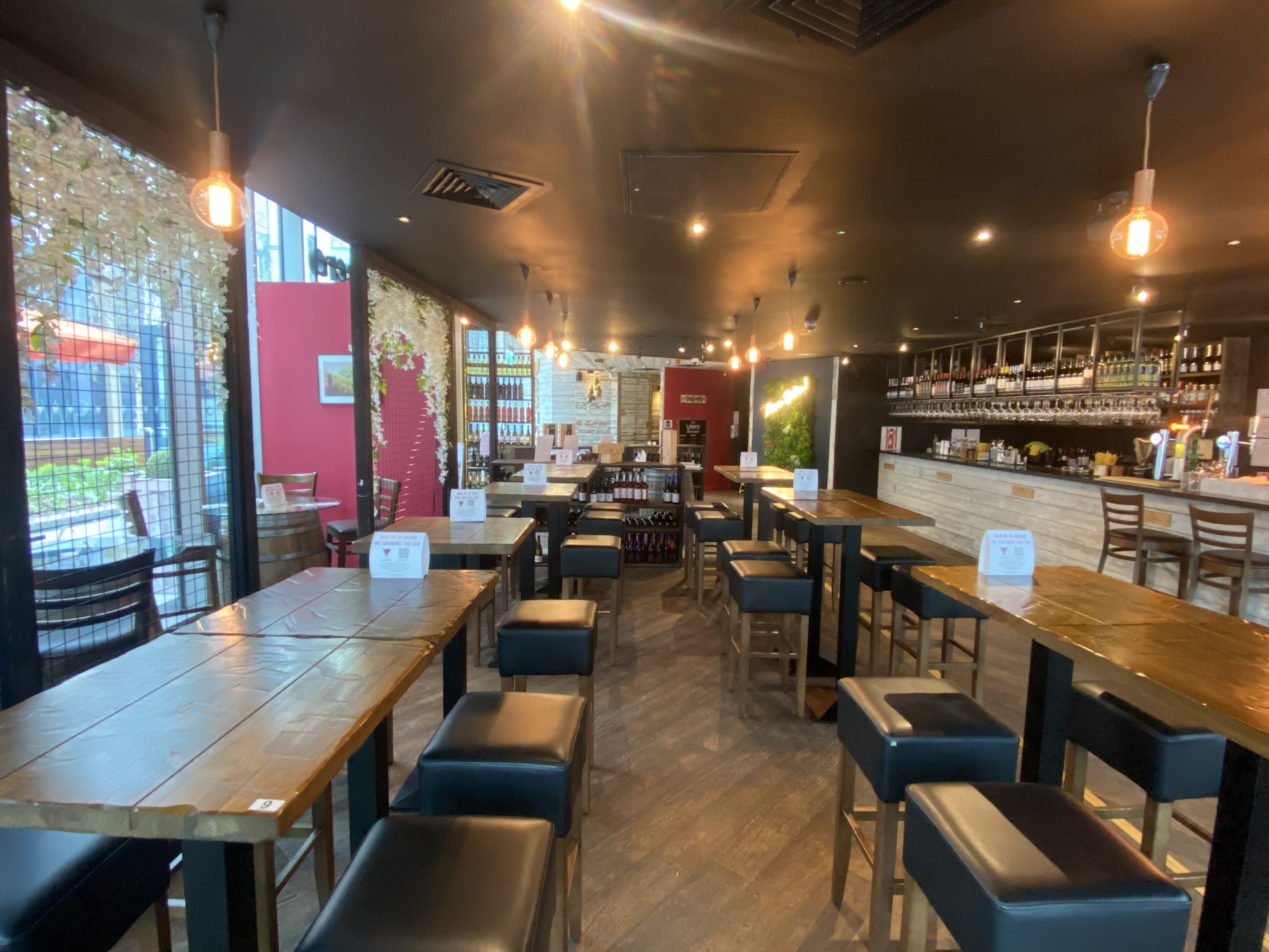 Modern venue at Veeno Italian Wine Bar Leeds, ideal for networking events and casual meetings.