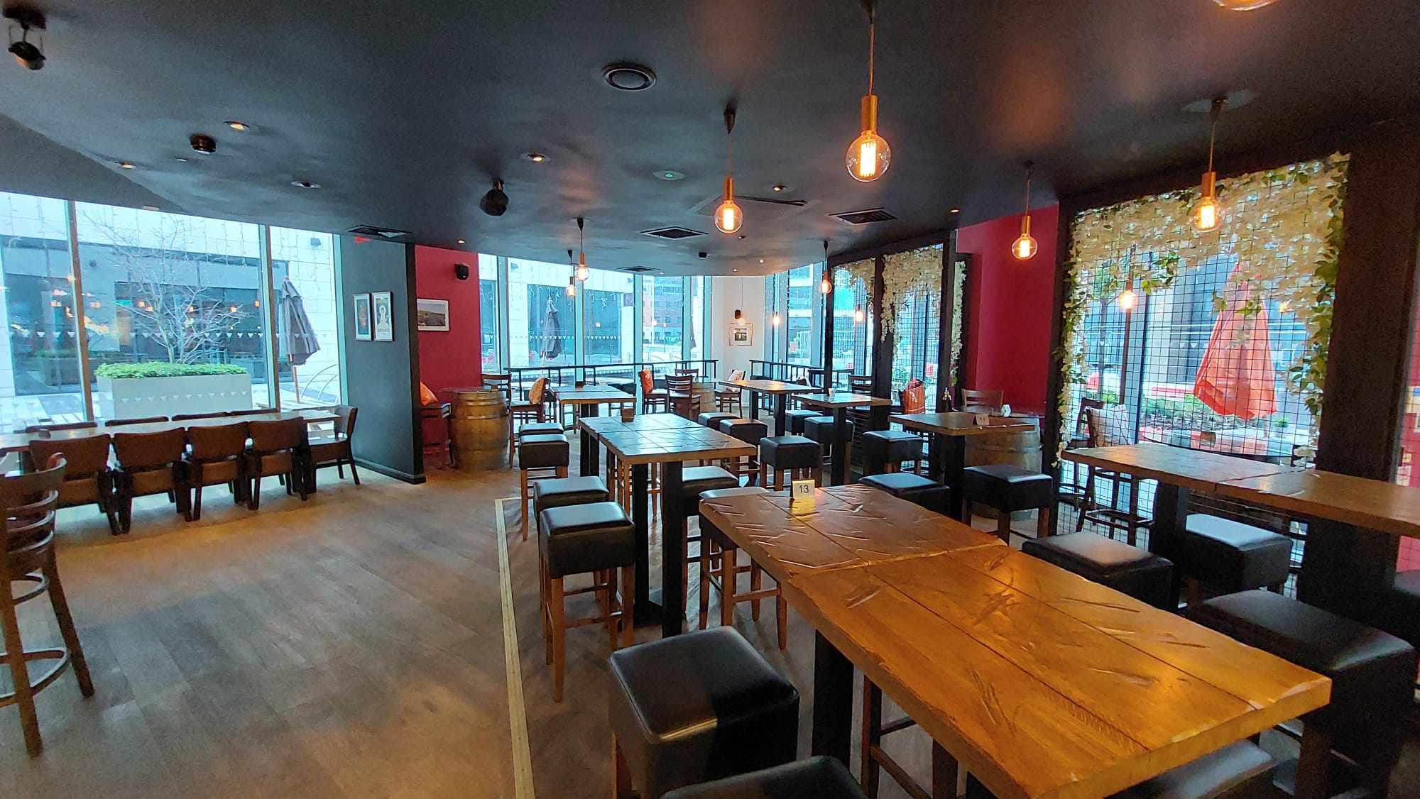 Versatile event space in Veeno Italian Wine Bar Leeds with modern decor, ideal for gatherings.