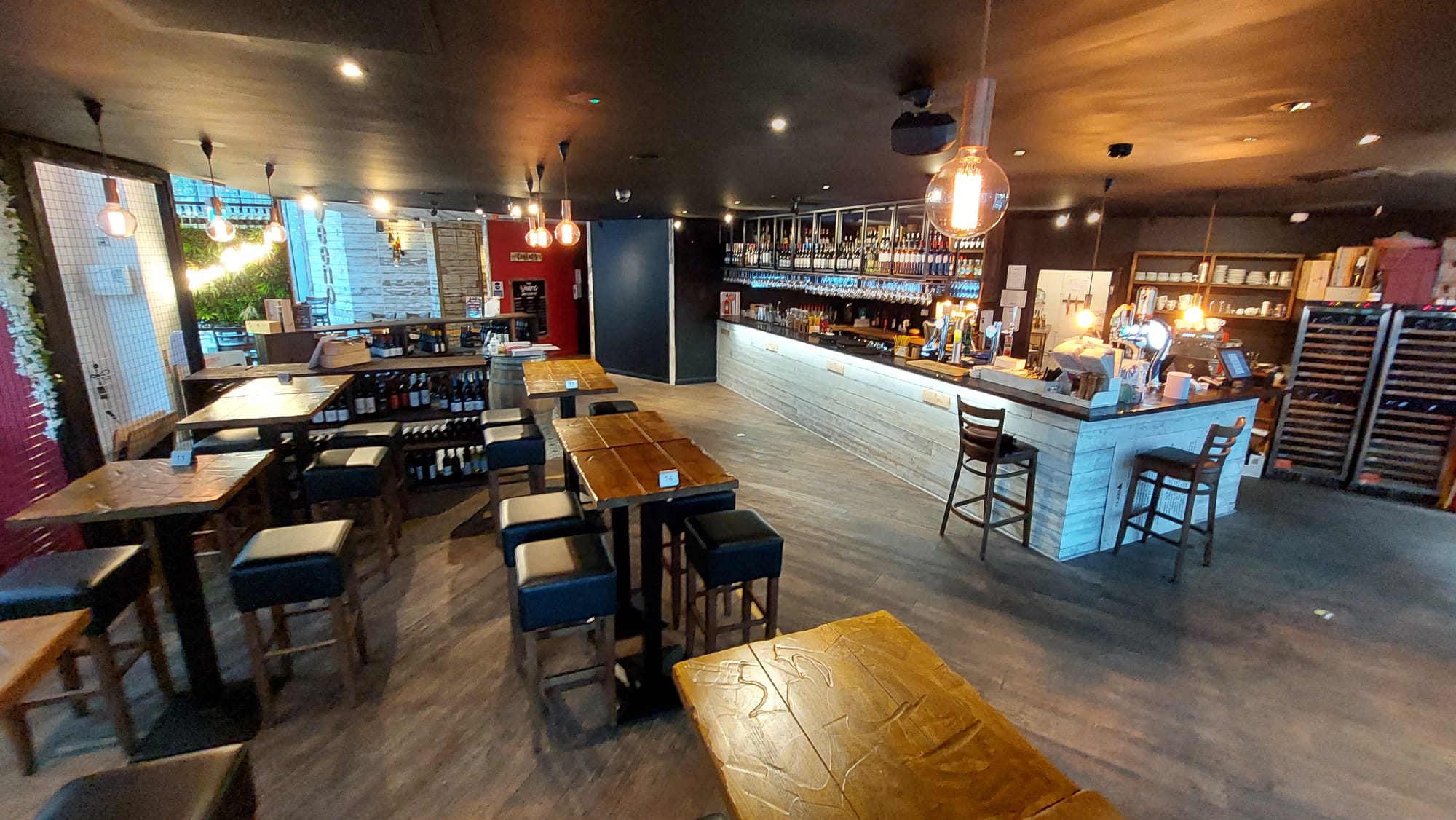 Semi-private event space with flexible seating at Veeno Italian Wine Bar Leeds.