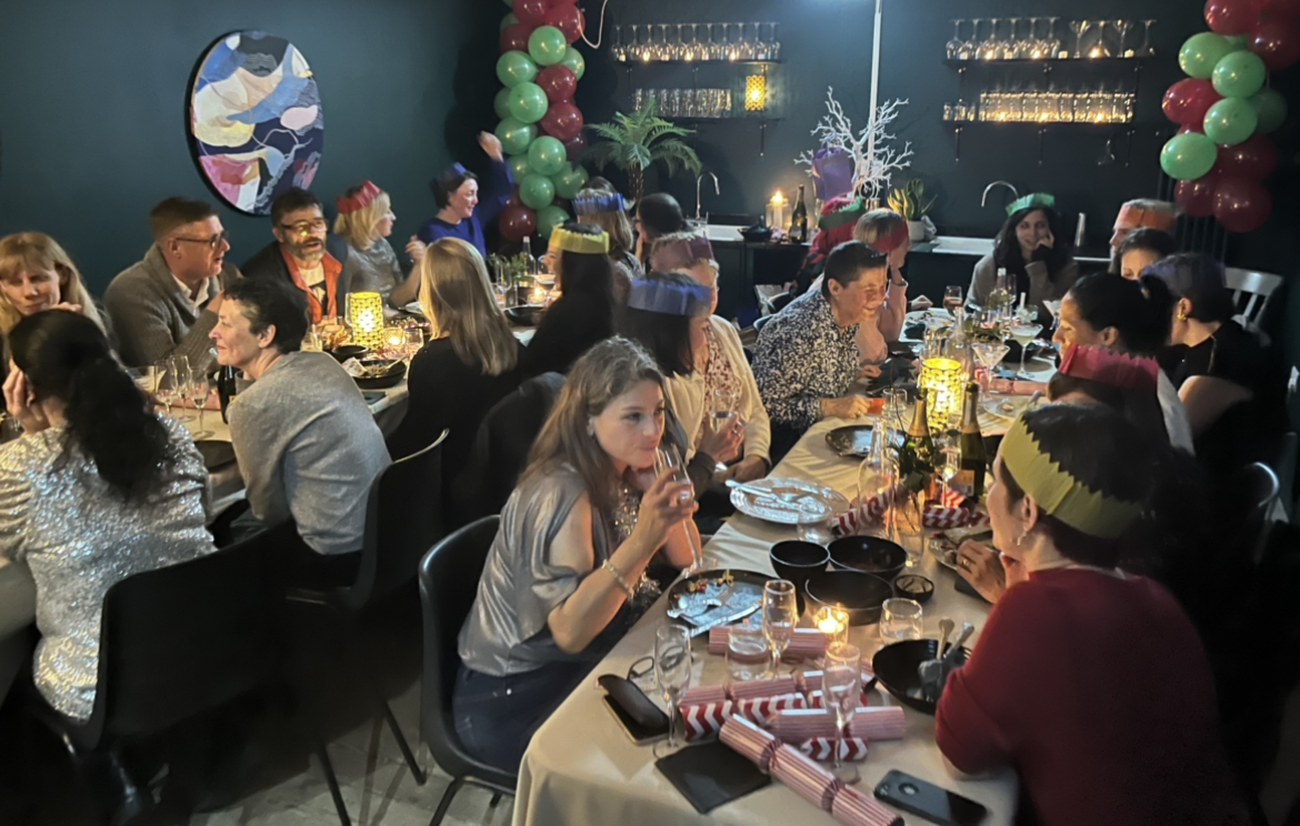 Vibrant event setting at Studio 57, perfect for networking and holiday gatherings.