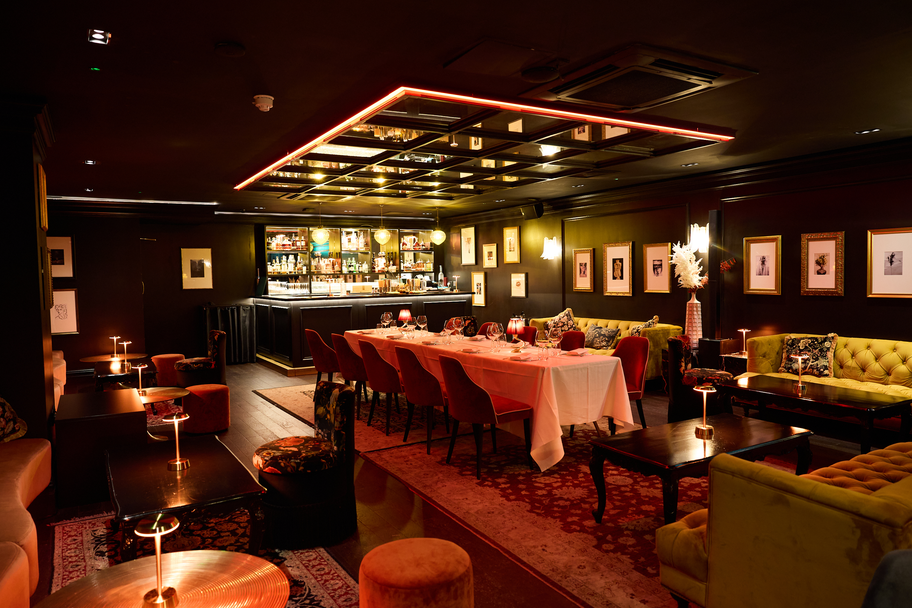 Elegant Kinnaird Lounge event space with stylish decor for gatherings and meetings.