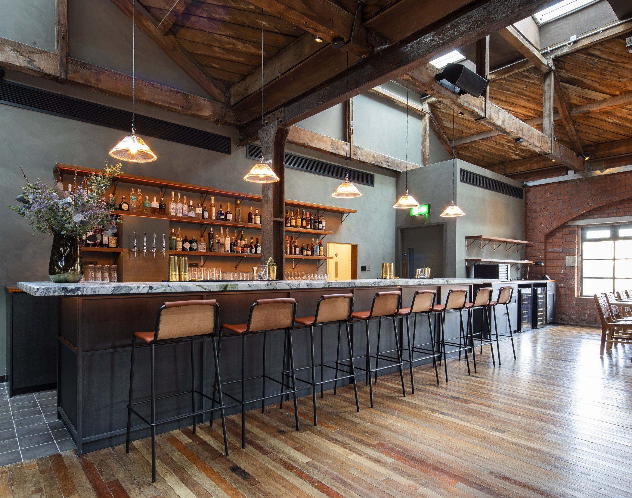 Timber Loft bar with rustic design, ideal for networking events and cocktail receptions.