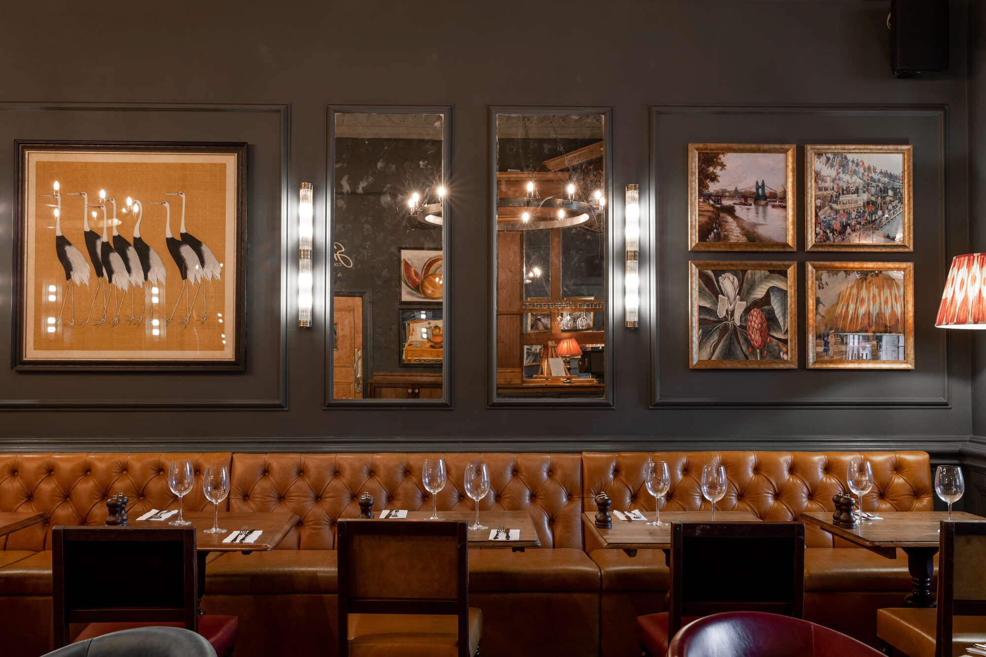 Stylish restaurant interior at Brook Green Hotel, ideal for intimate gatherings and events.