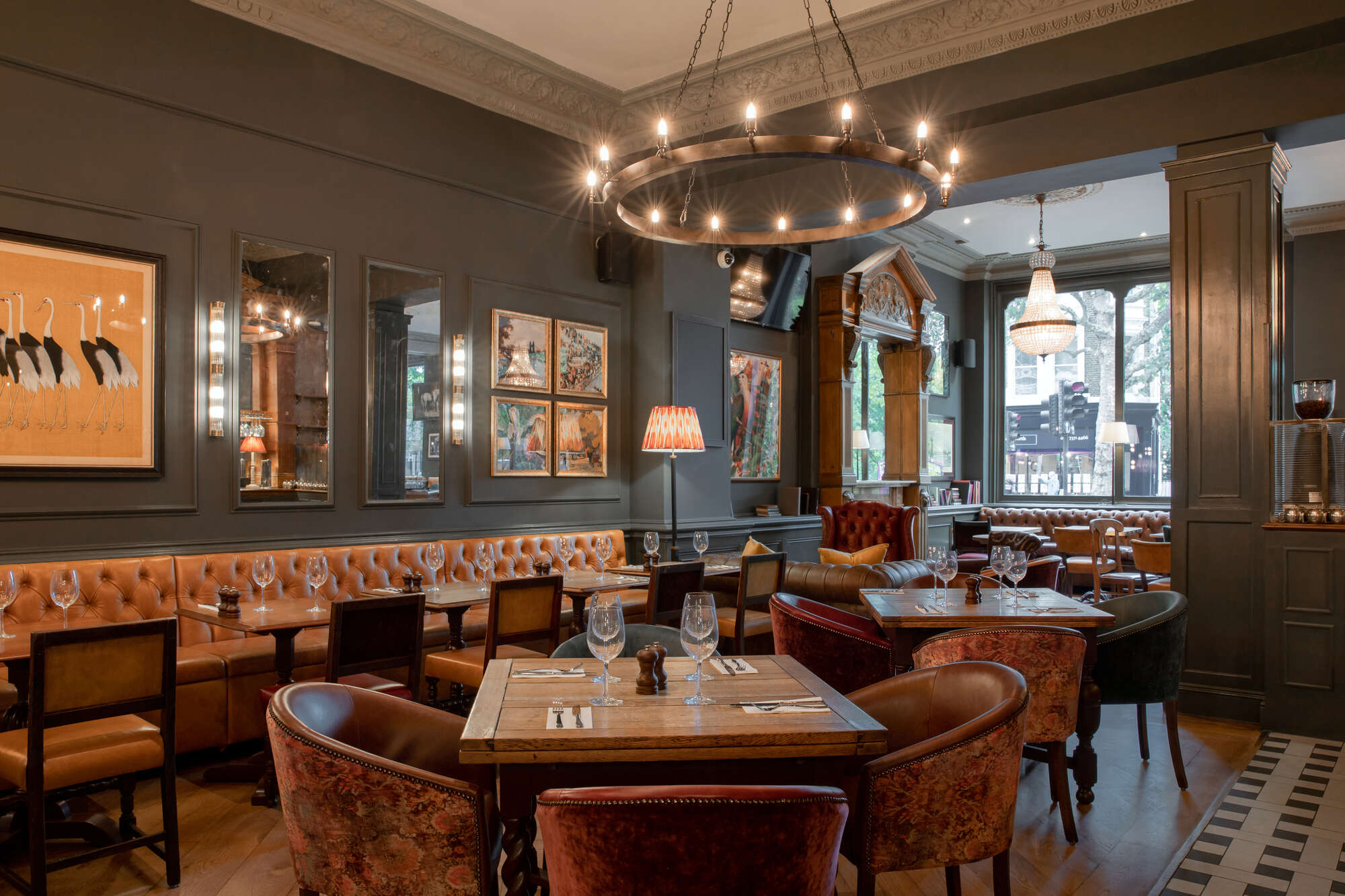 Stylish restaurant at Brook Green Hotel, ideal for intimate meetings and events.