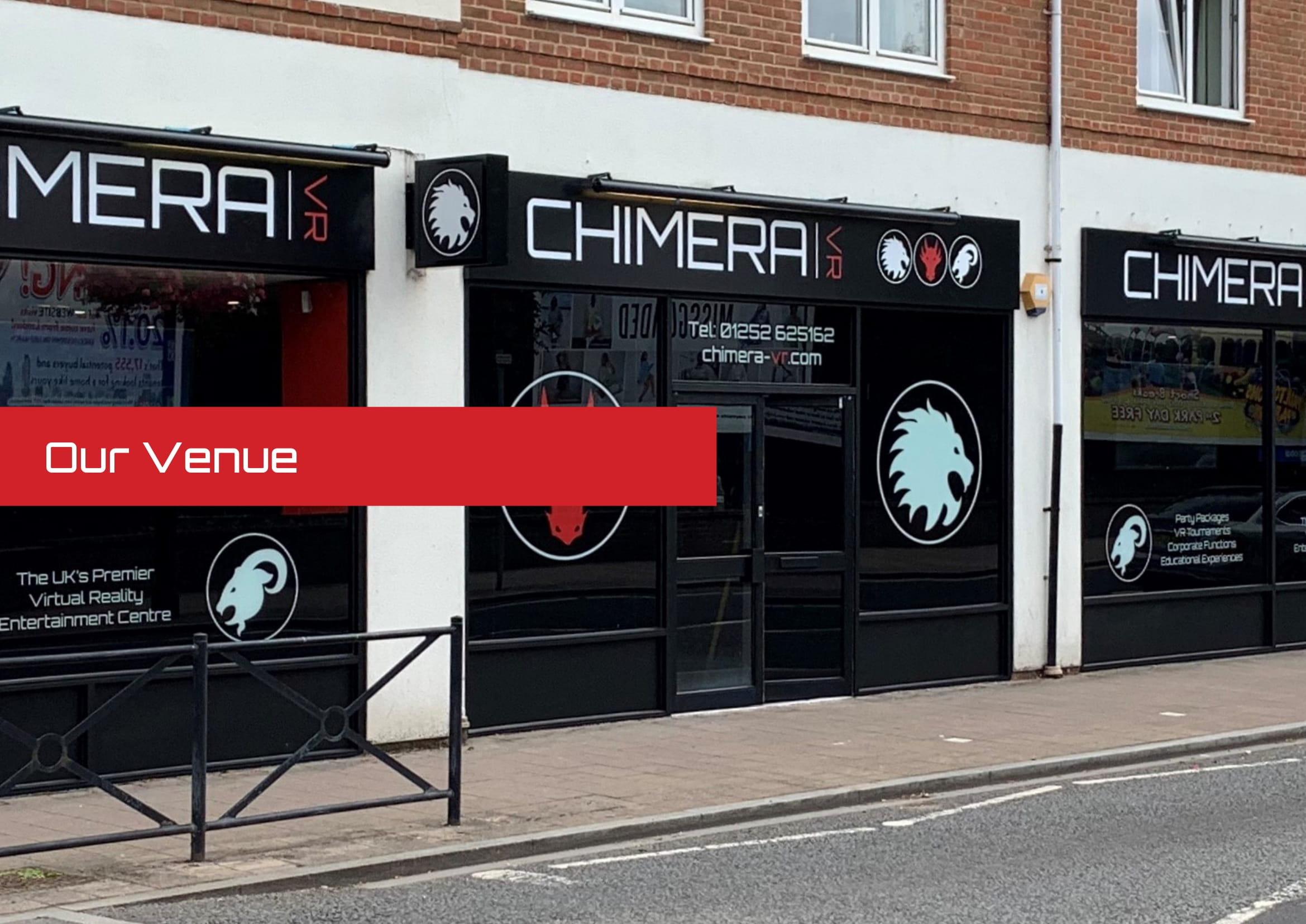 Modern ChimeraVR venue with sleek exterior for tech events and gatherings.