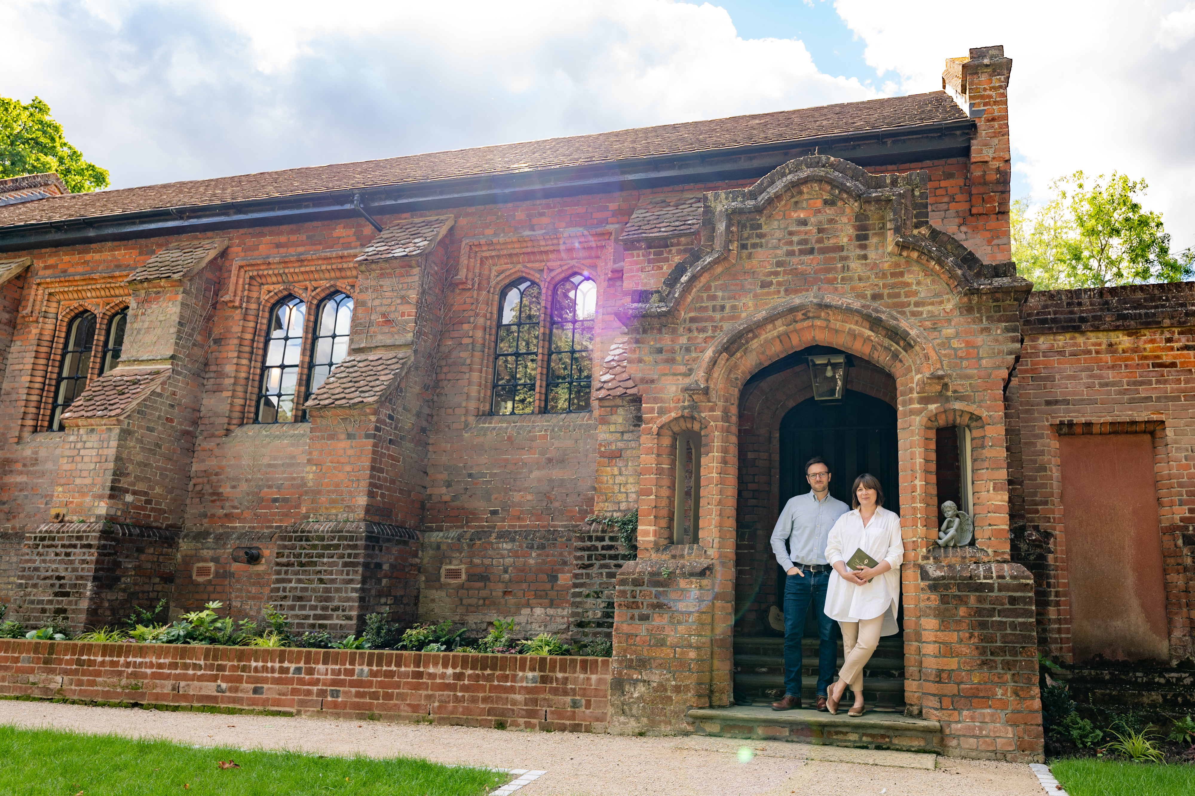 Charming rustic venue with brick exterior, perfect for weddings and corporate retreats.