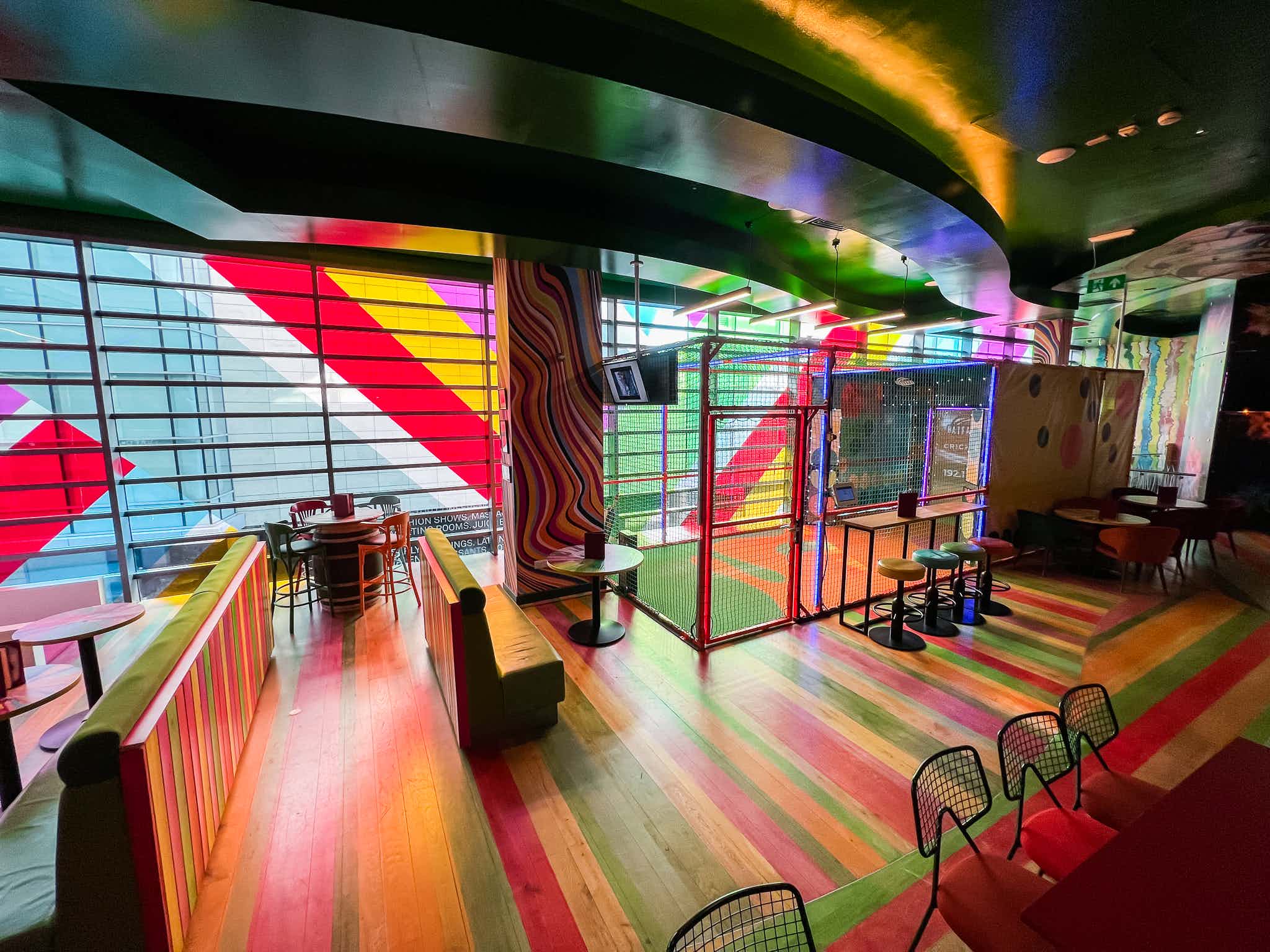 Vibrant event space at The Arena, ideal for creative meetings and social gatherings.