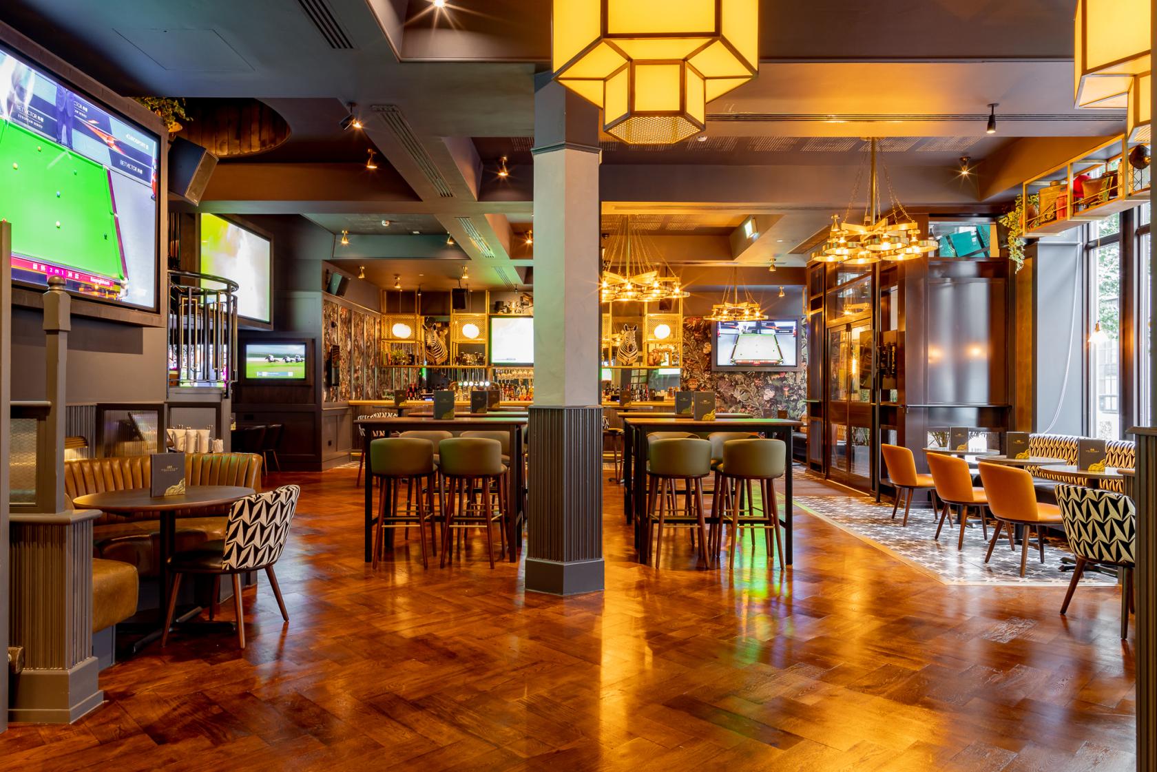 Vibrant venue for casual meetings and sports events at Goldwood Spots Pub.