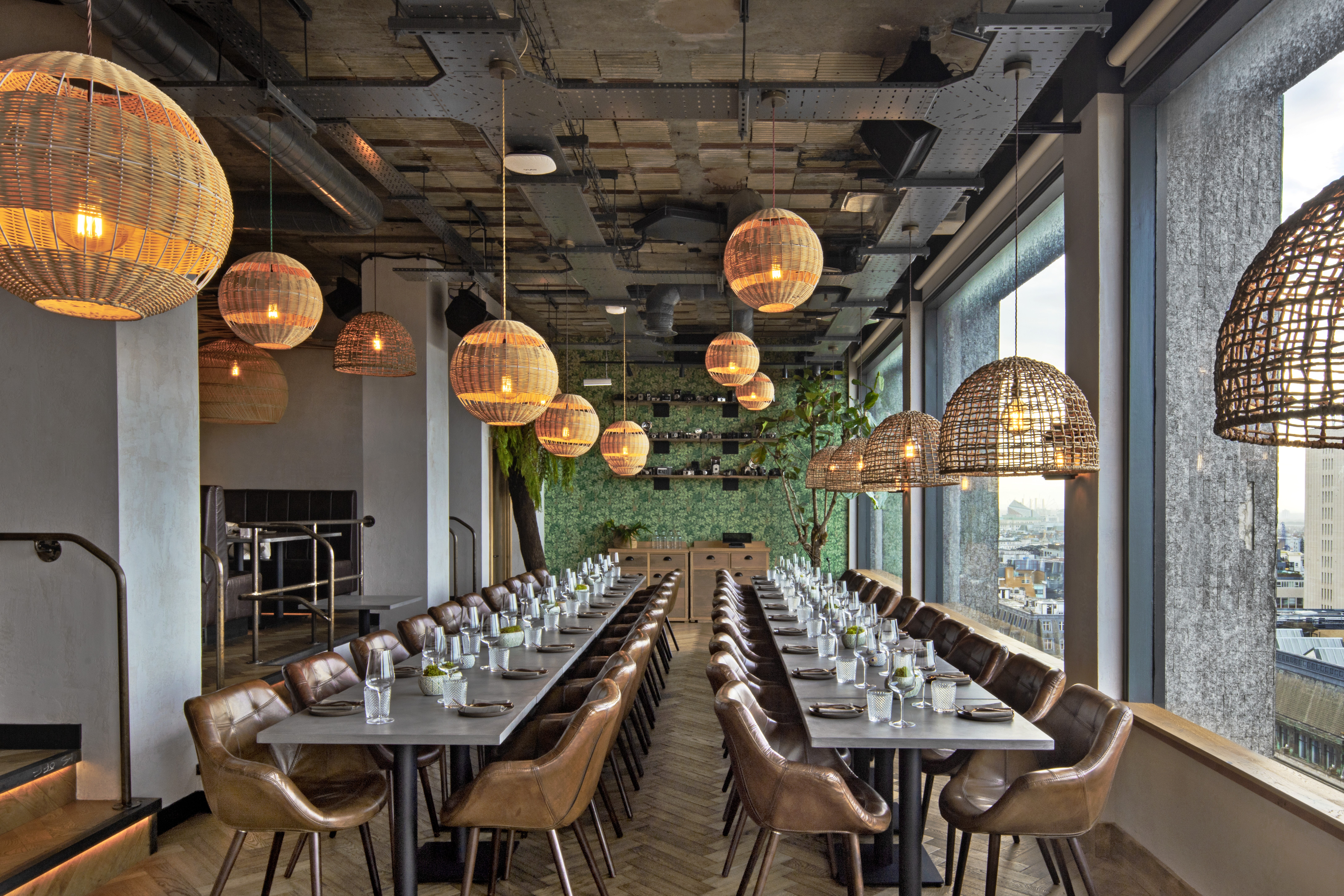 Madera Semi-Private event space with elegant dining table, perfect for corporate dinners.