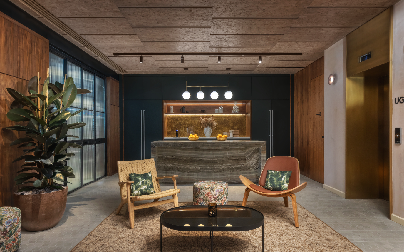 Modern reception area at Dunstan Den, ideal for events and networking in London.