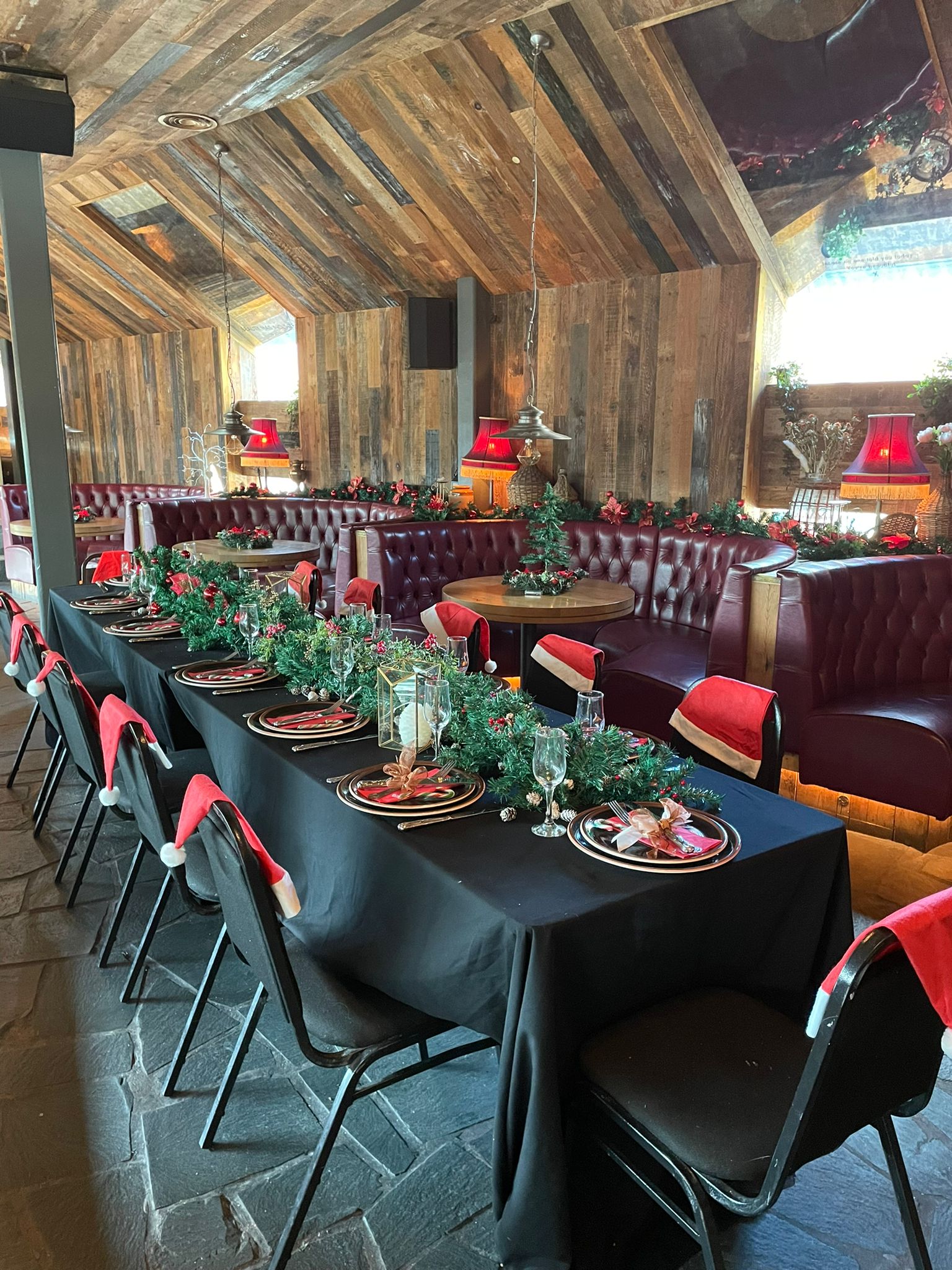 Elegant dining setup at Gin Nest, Manchester for festive events and holiday gatherings.