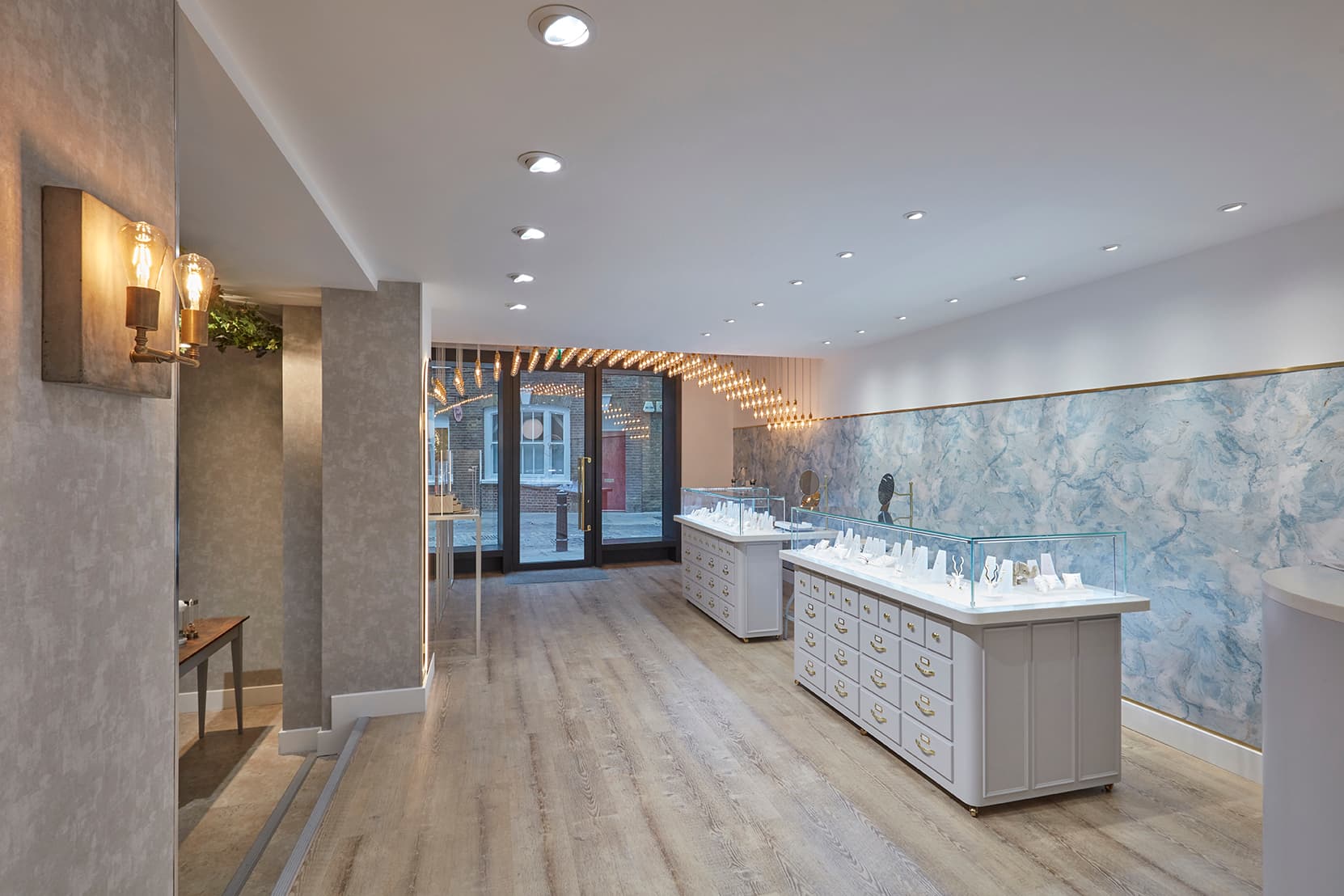 Sleek modern event space at The Alkemistry for luxury product launches and gatherings.