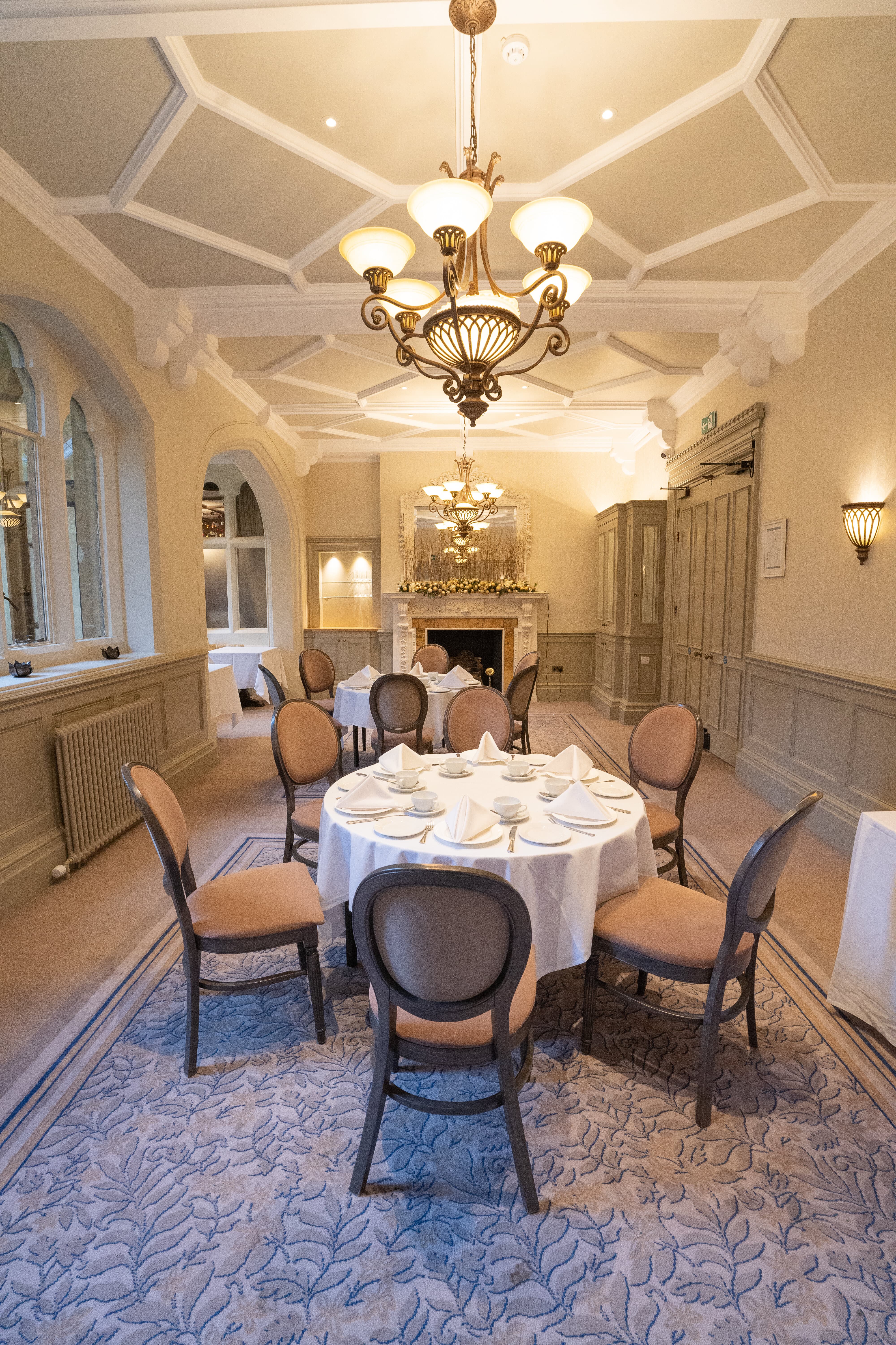 Elegant Wisteria meeting room at Warren House Hotel, ideal for upscale events and gatherings.