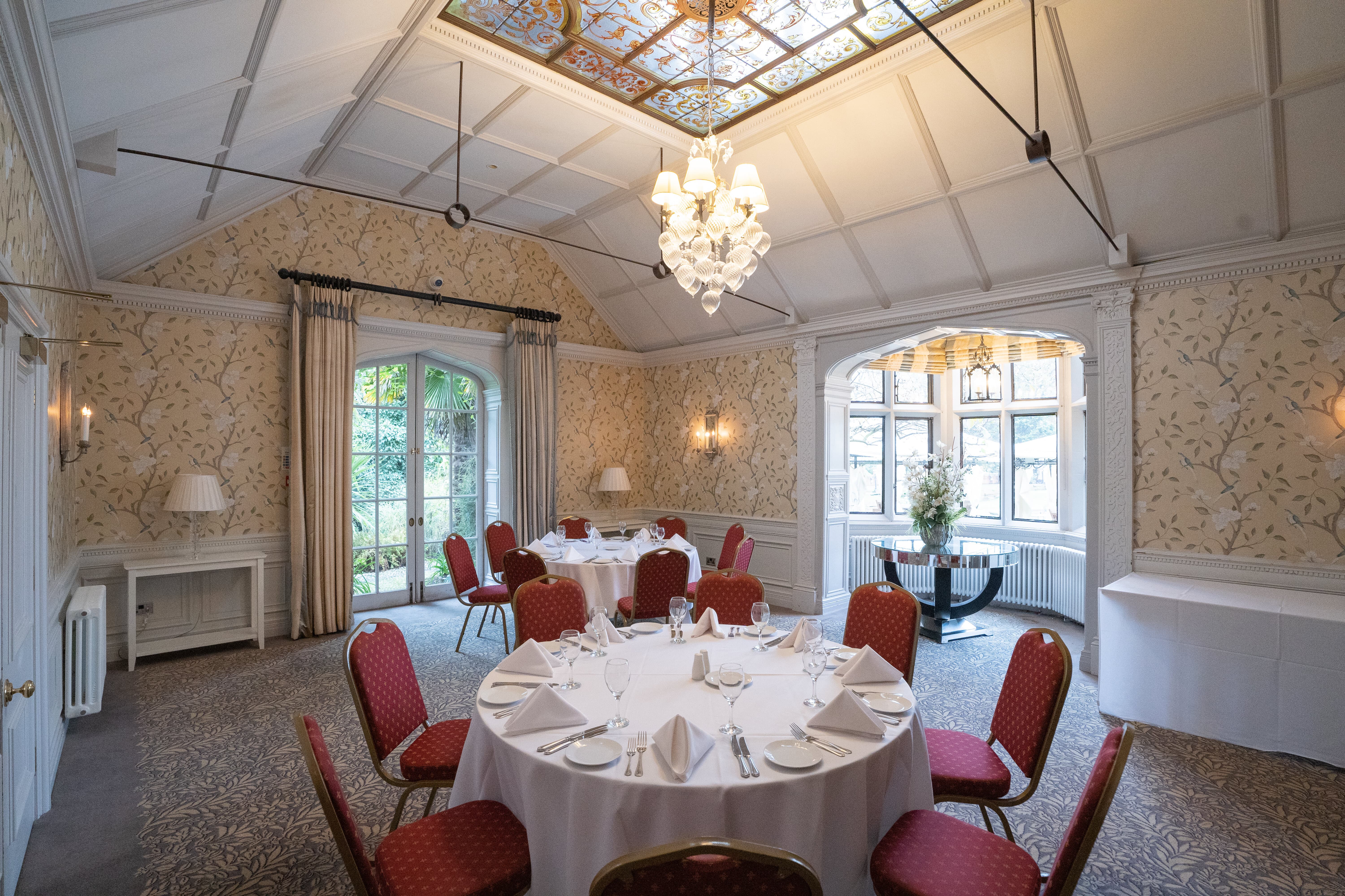 Elegant meeting room at Four Seasons Warren House Hotel, ideal for intimate events.