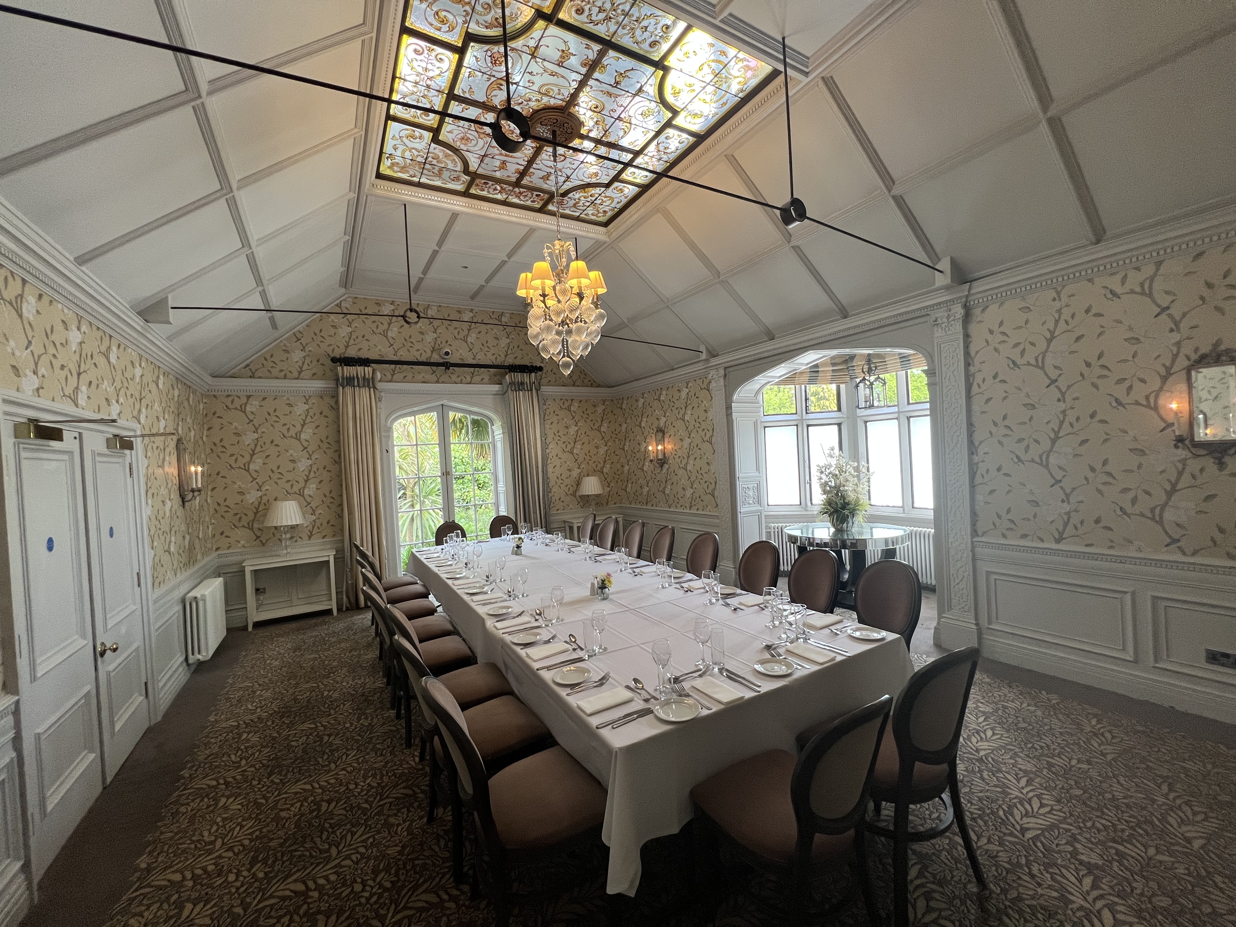 Elegant meeting room at Four Seasons Warren House Hotel, ideal for corporate events.