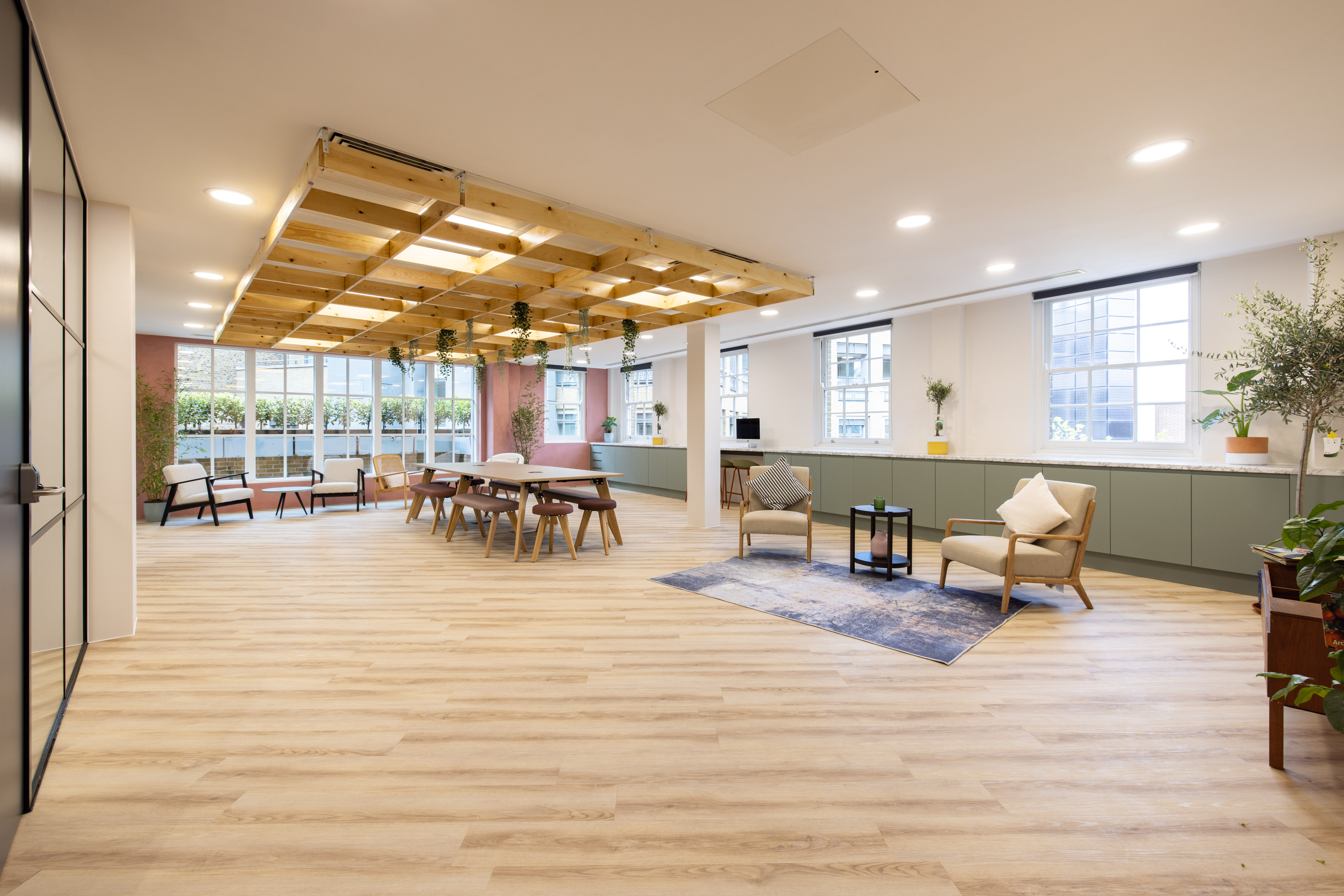 Versatile meeting space in SCOPE Covent Garden with modern decor for events and collaboration.
